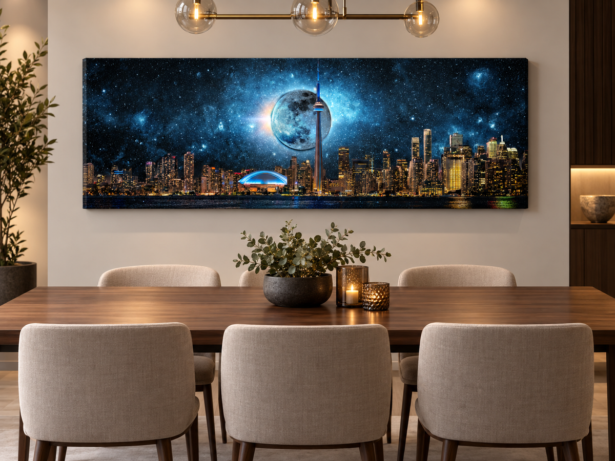 Toronto Skyline Moon – cityscape wall art, additional artwork view 3
