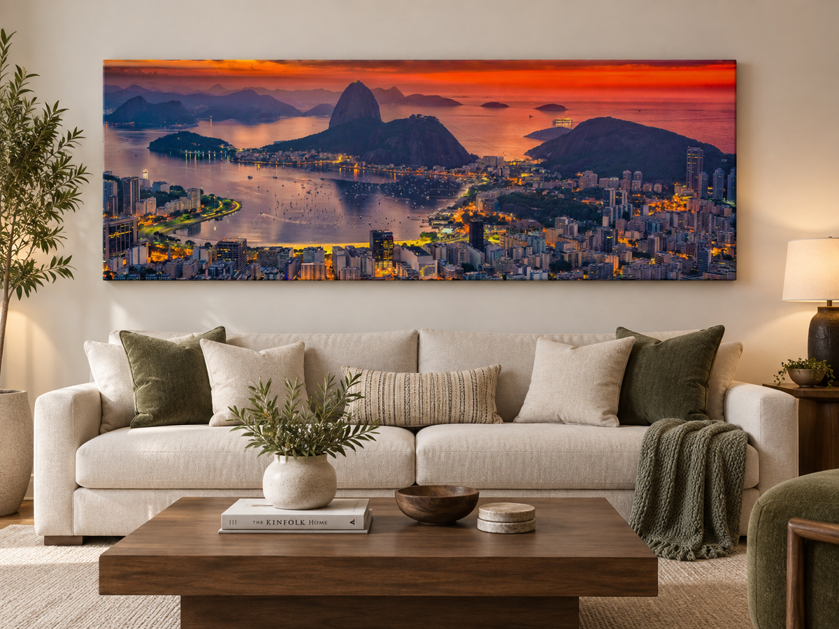 Rio de Janeiro at Sunset | Sugarloaf Mountain Canvas Wall Art