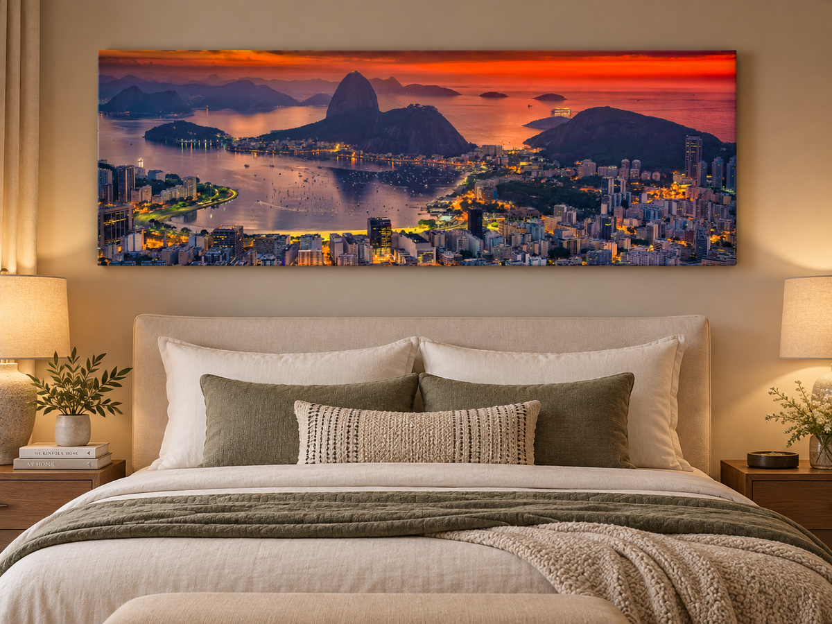 Rio de Janeiro at Sunset | Sugarloaf Mountain Canvas Wall Art