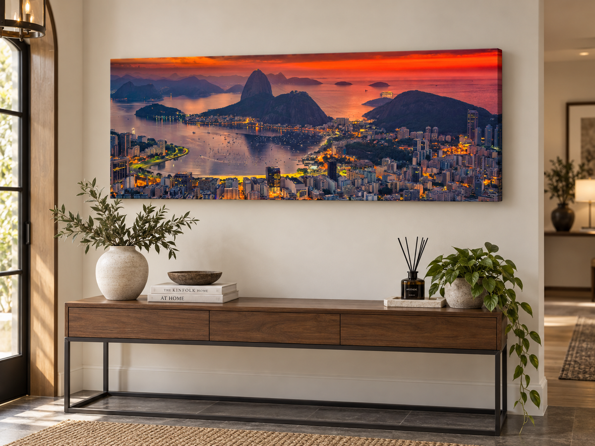 Rio de Janeiro at Sunset | Sugarloaf Mountain Canvas Wall Art