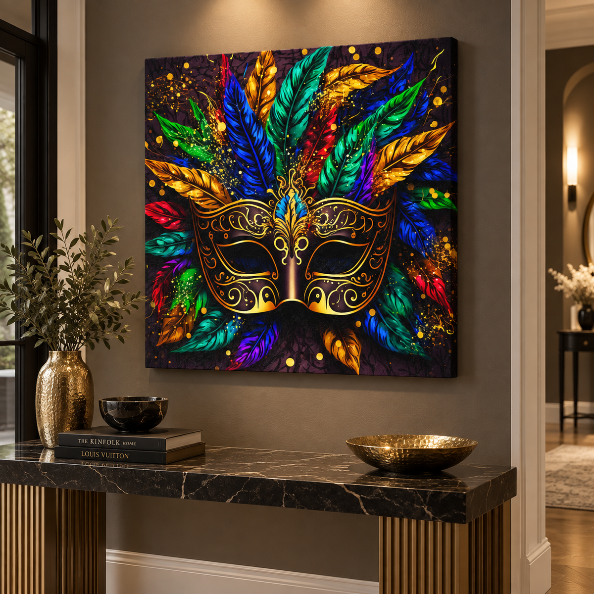 Venetian Masquerade Mask – abstract wall art, additional artwork view 4