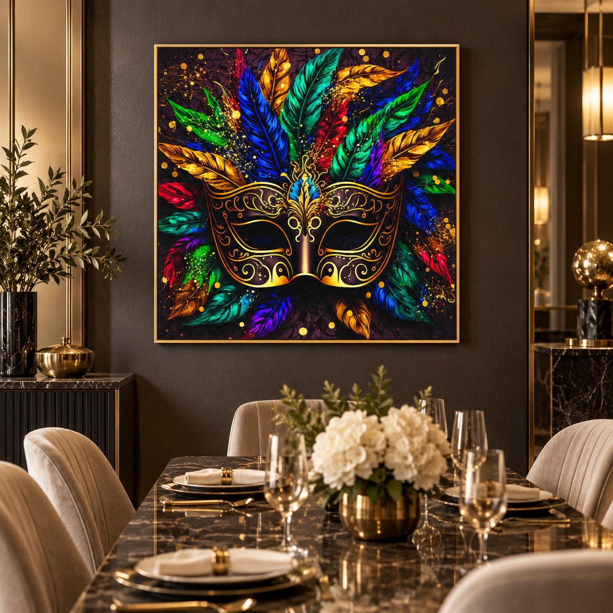 Venetian Masquerade Mask – abstract wall art, additional artwork view 5