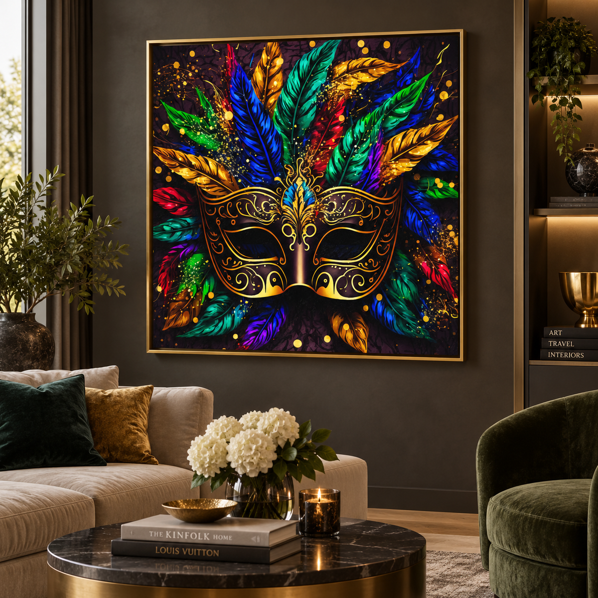 Venetian Masquerade Mask – abstract wall art, additional artwork view 6