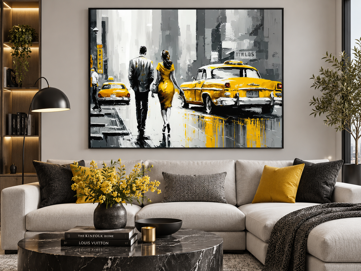 Vintage New York Scene – cityscape wall art, additional artwork view 3