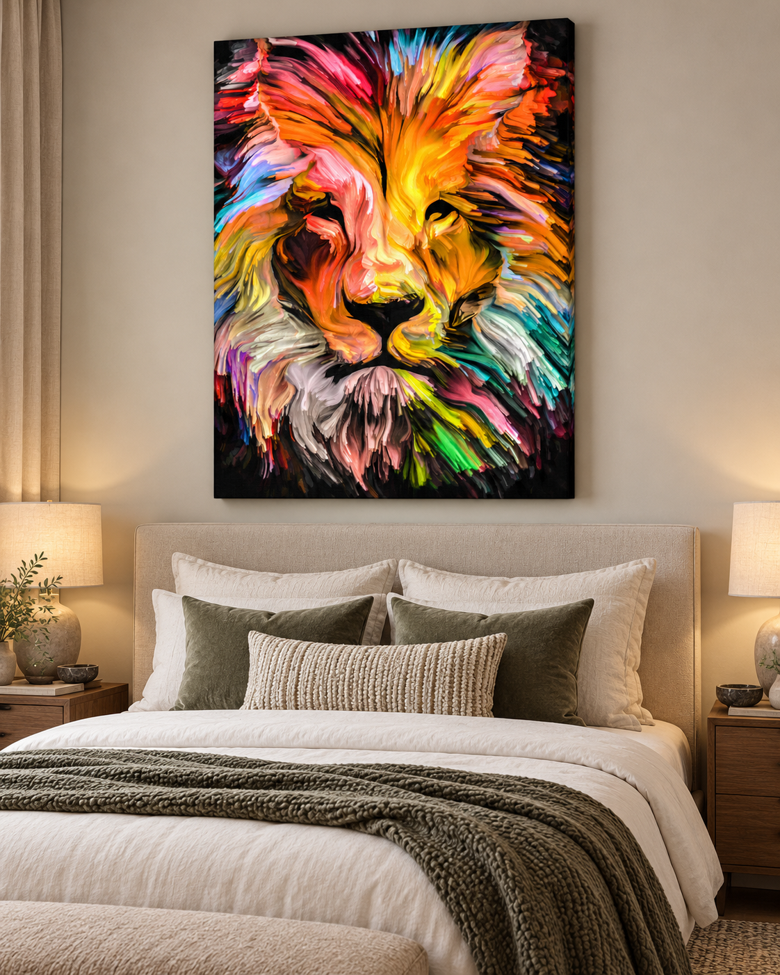 Colorful Lion – wildlife wall art, additional artwork view 3
