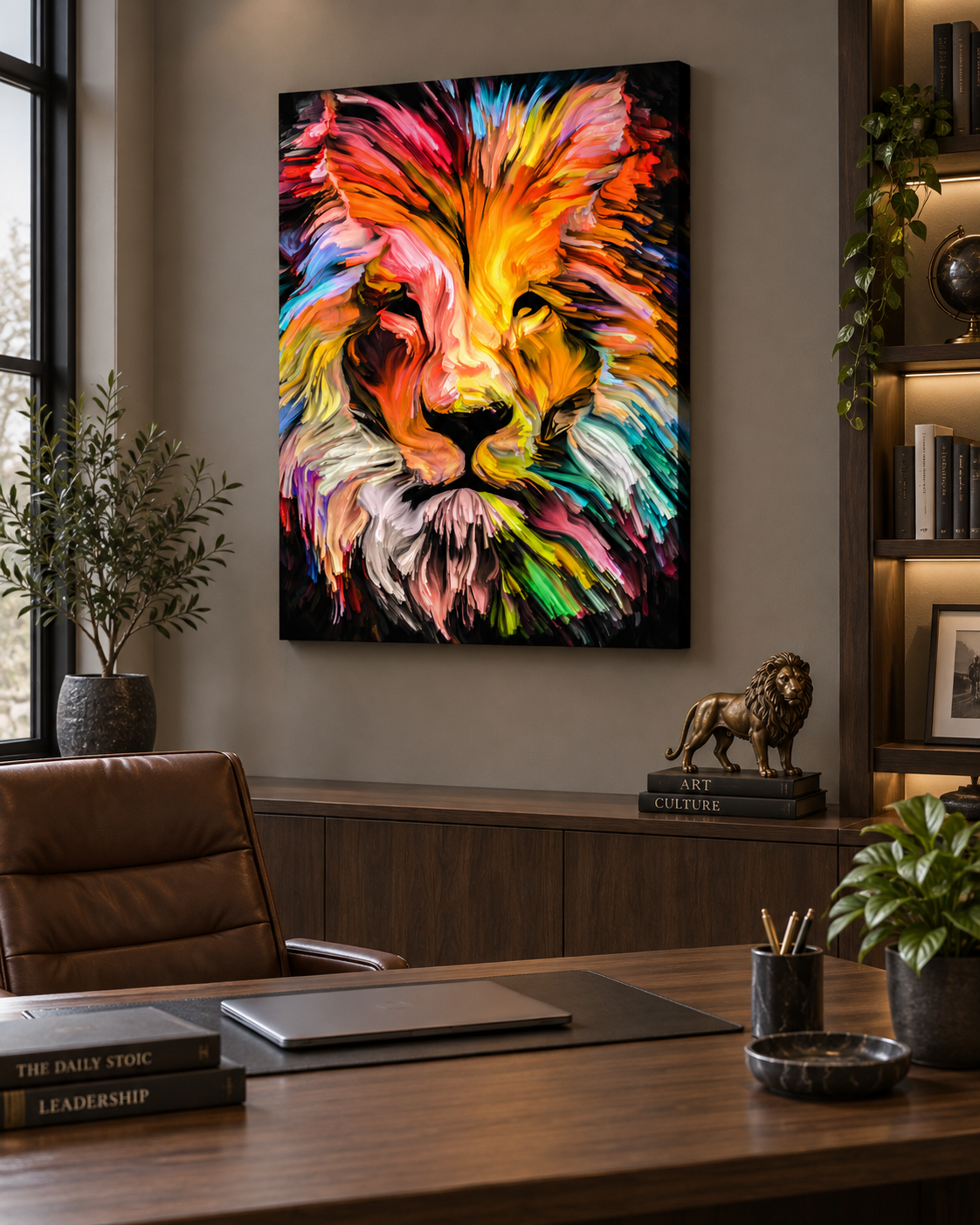 Colorful Lion – wildlife wall art, additional artwork view 4