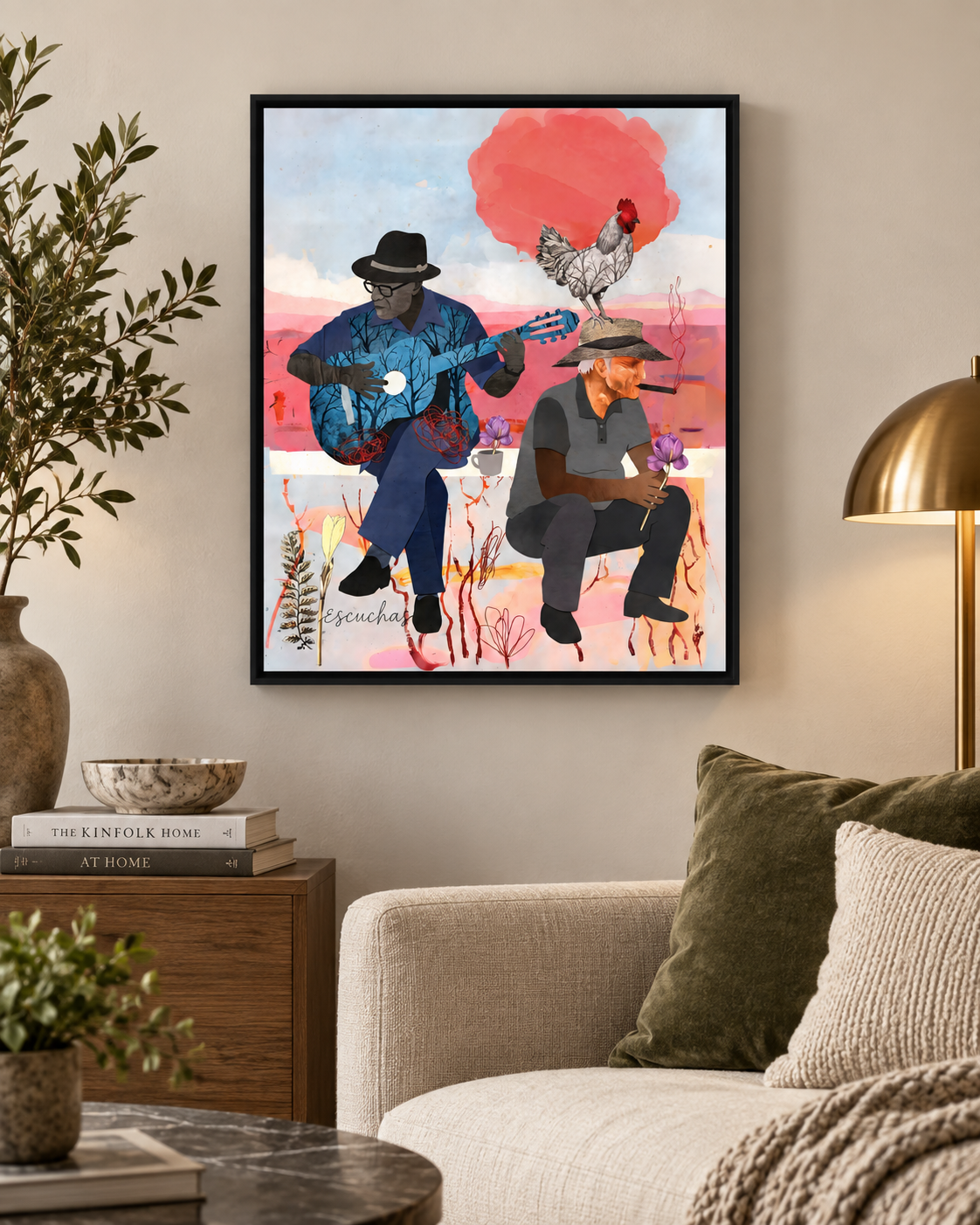 Escucha Canvas Wall Art | Latin Music Fine Art Print | Gallery Wrap & Black Floating Frame