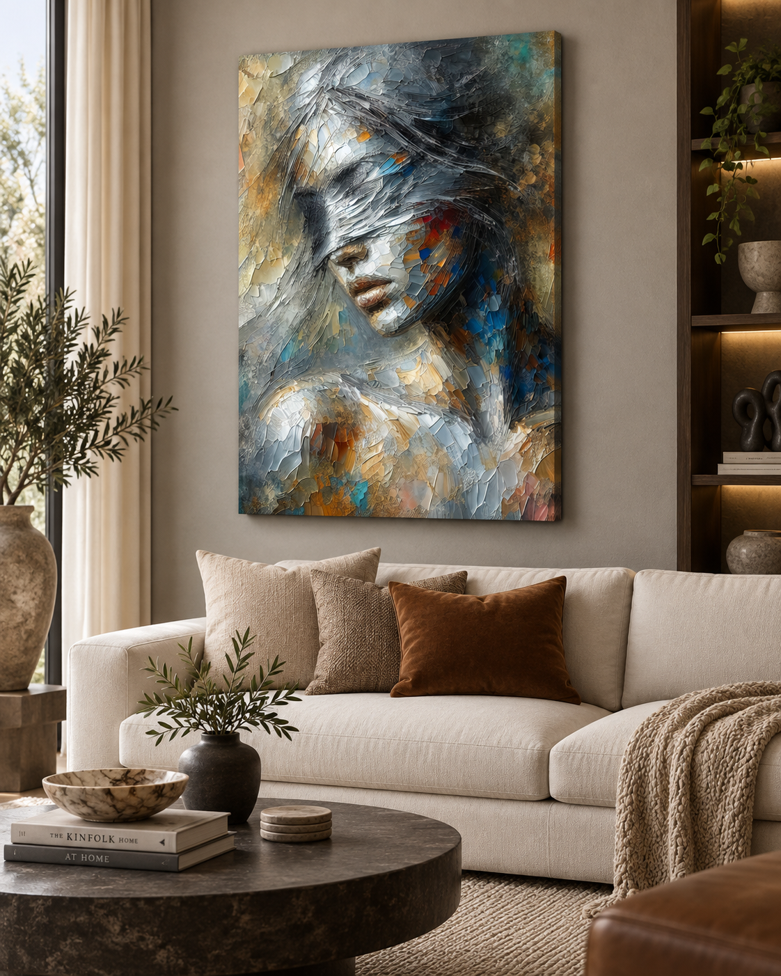 Shattered Light — Abstract Female Portrait Canvas Print