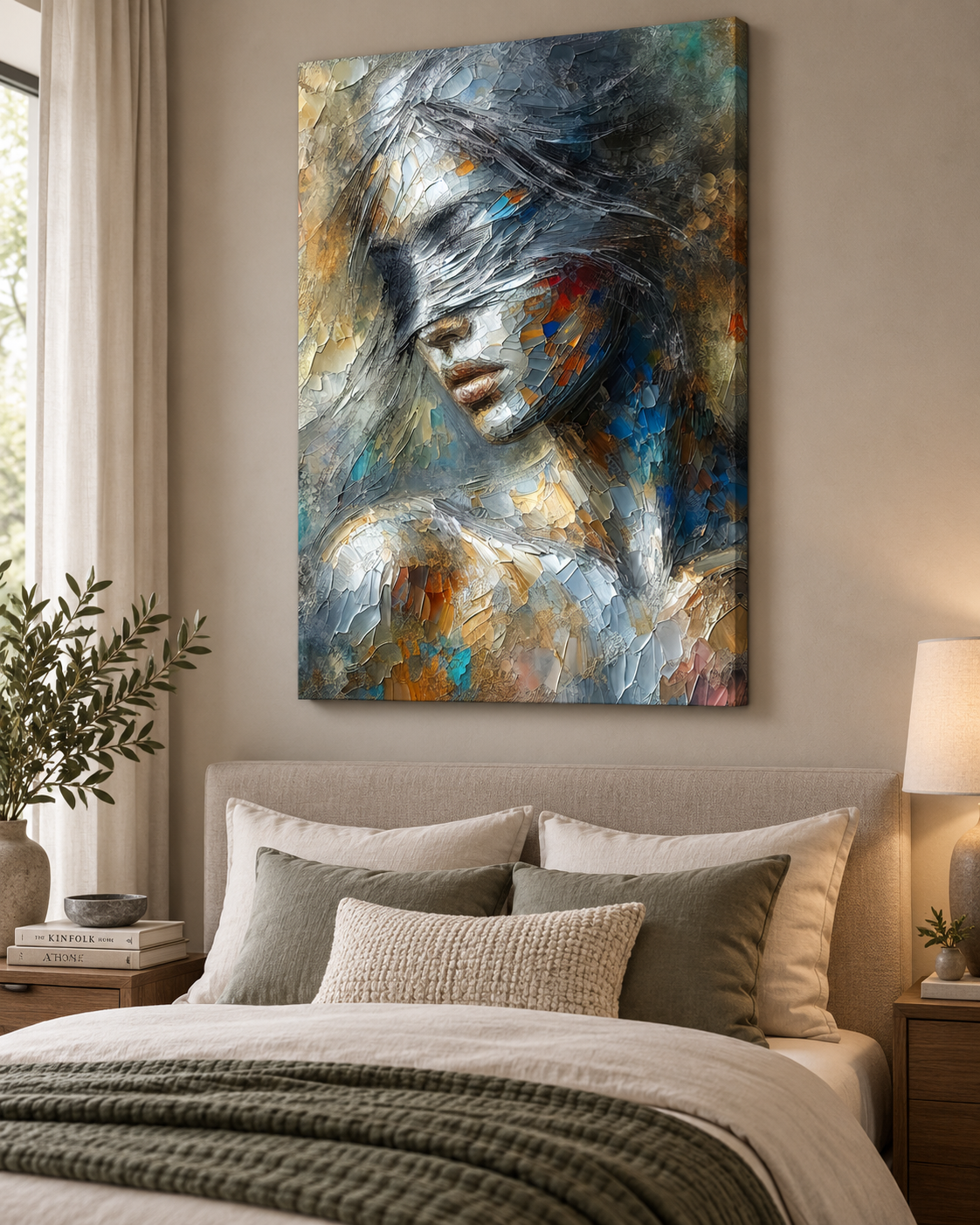 Shattered Light — Abstract Female Portrait Canvas Print