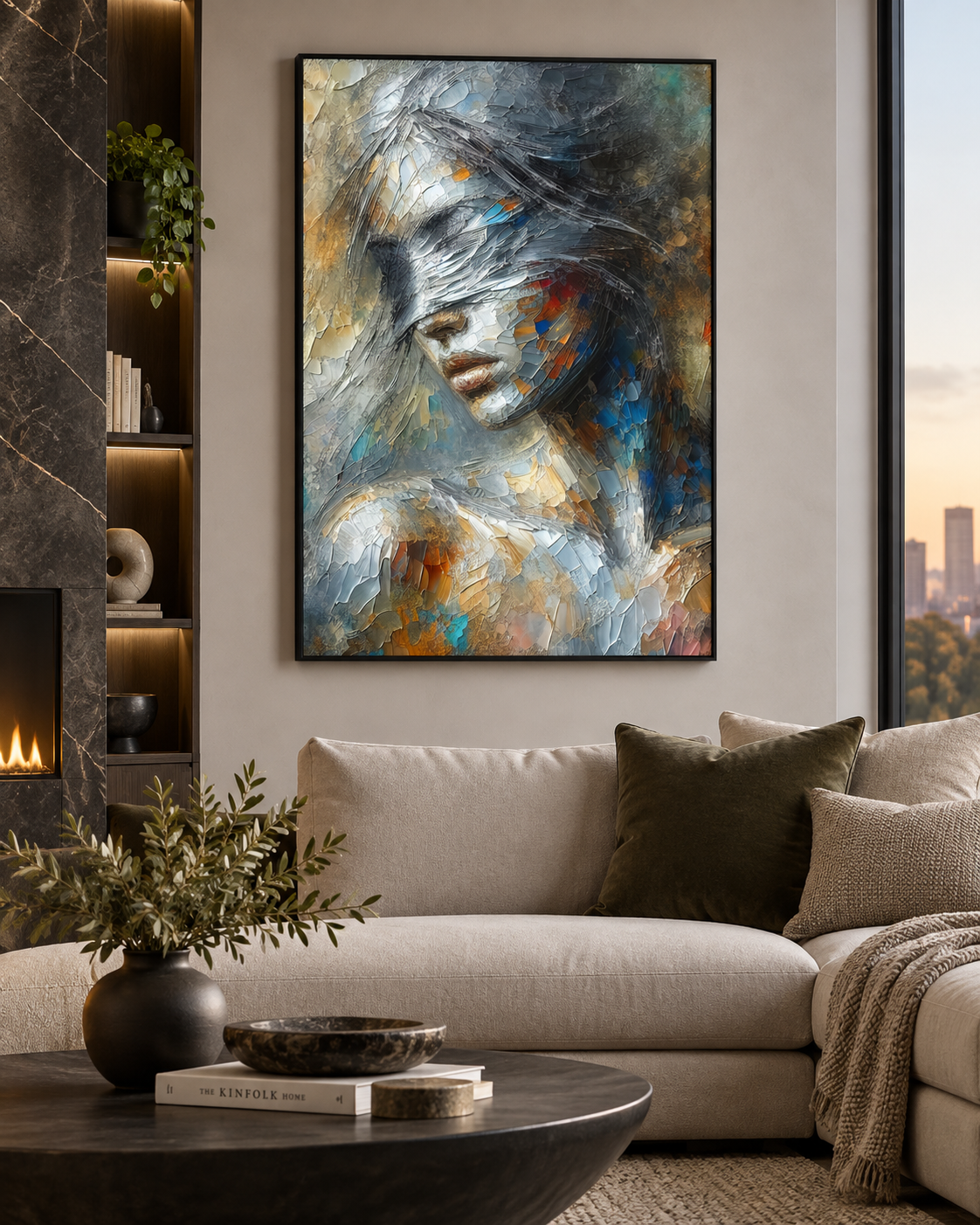Shattered Light — Abstract Female Portrait Canvas Print
