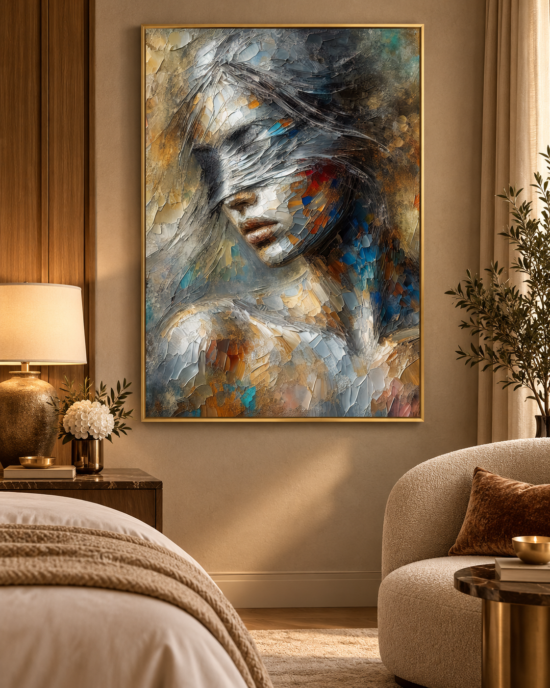 Shattered Light — Abstract Female Portrait Canvas Print