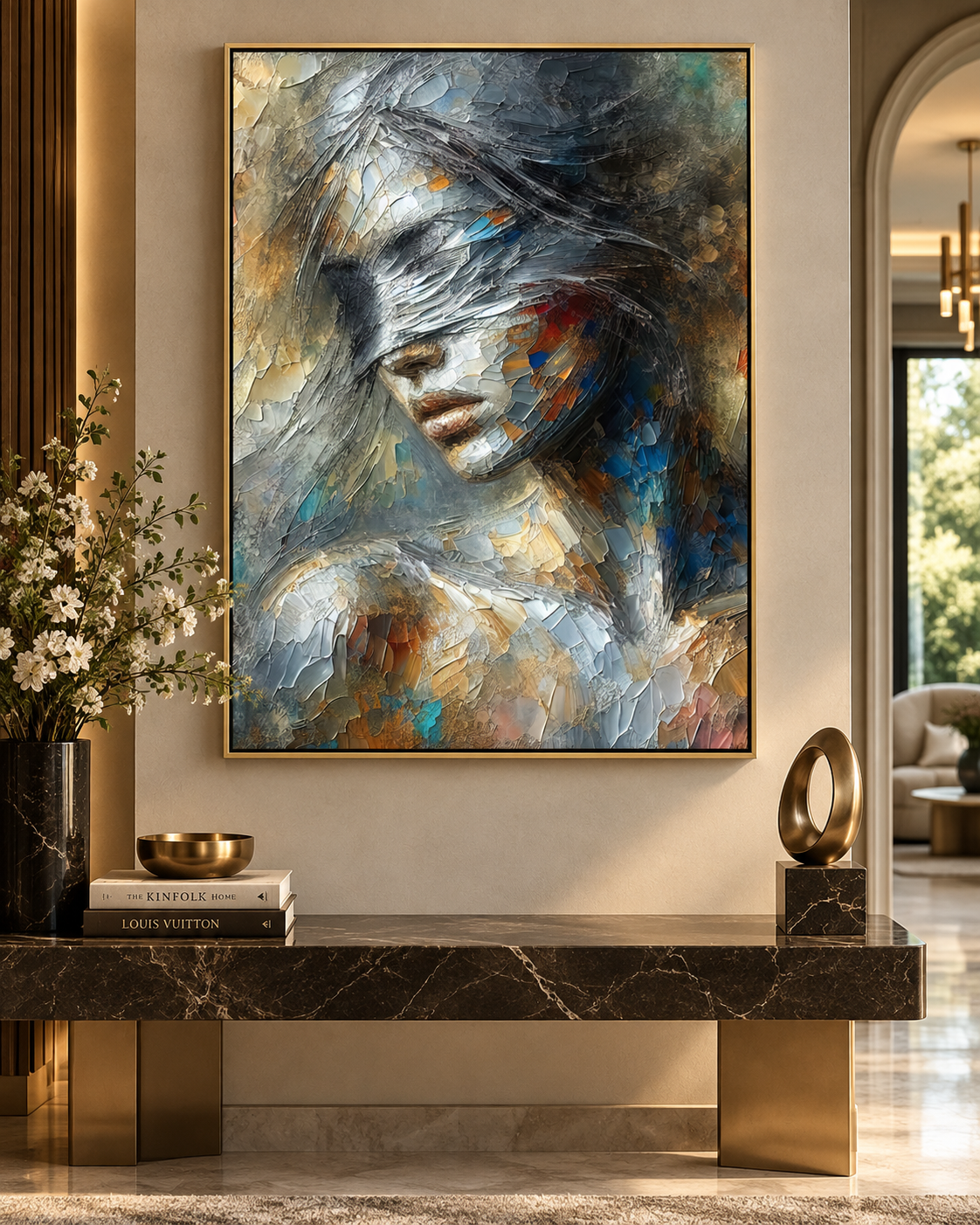 Shattered Light — Abstract Female Portrait Canvas Print