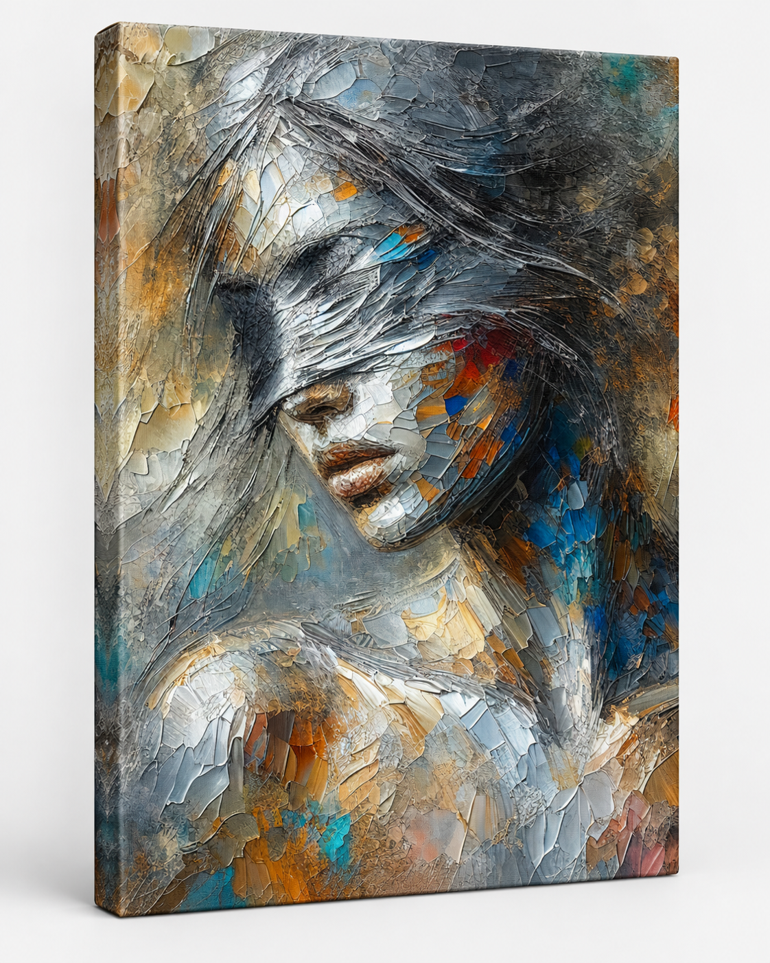 Shattered Light — Abstract Female Portrait Canvas Print