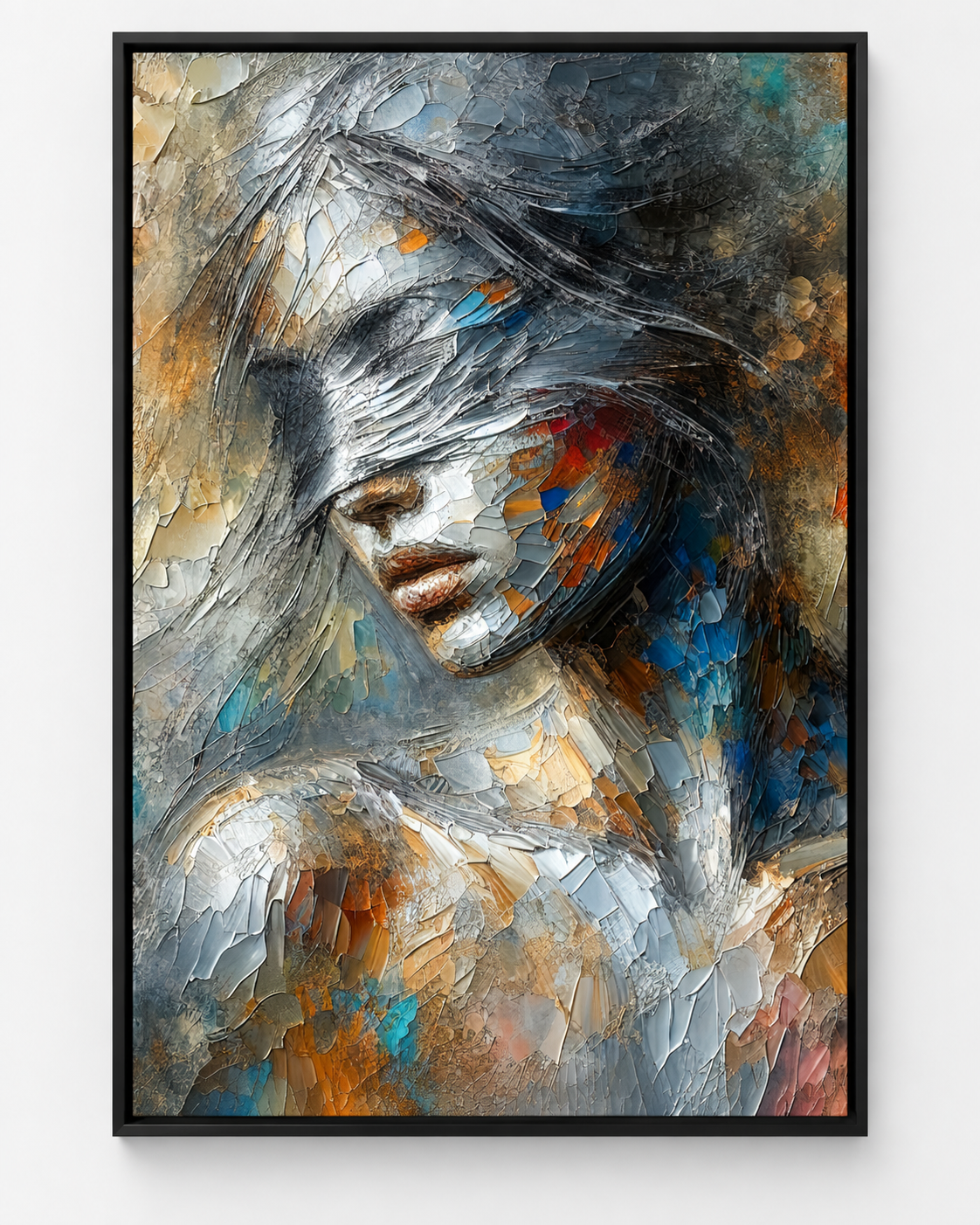 Shattered Light — Abstract Female Portrait Canvas Print