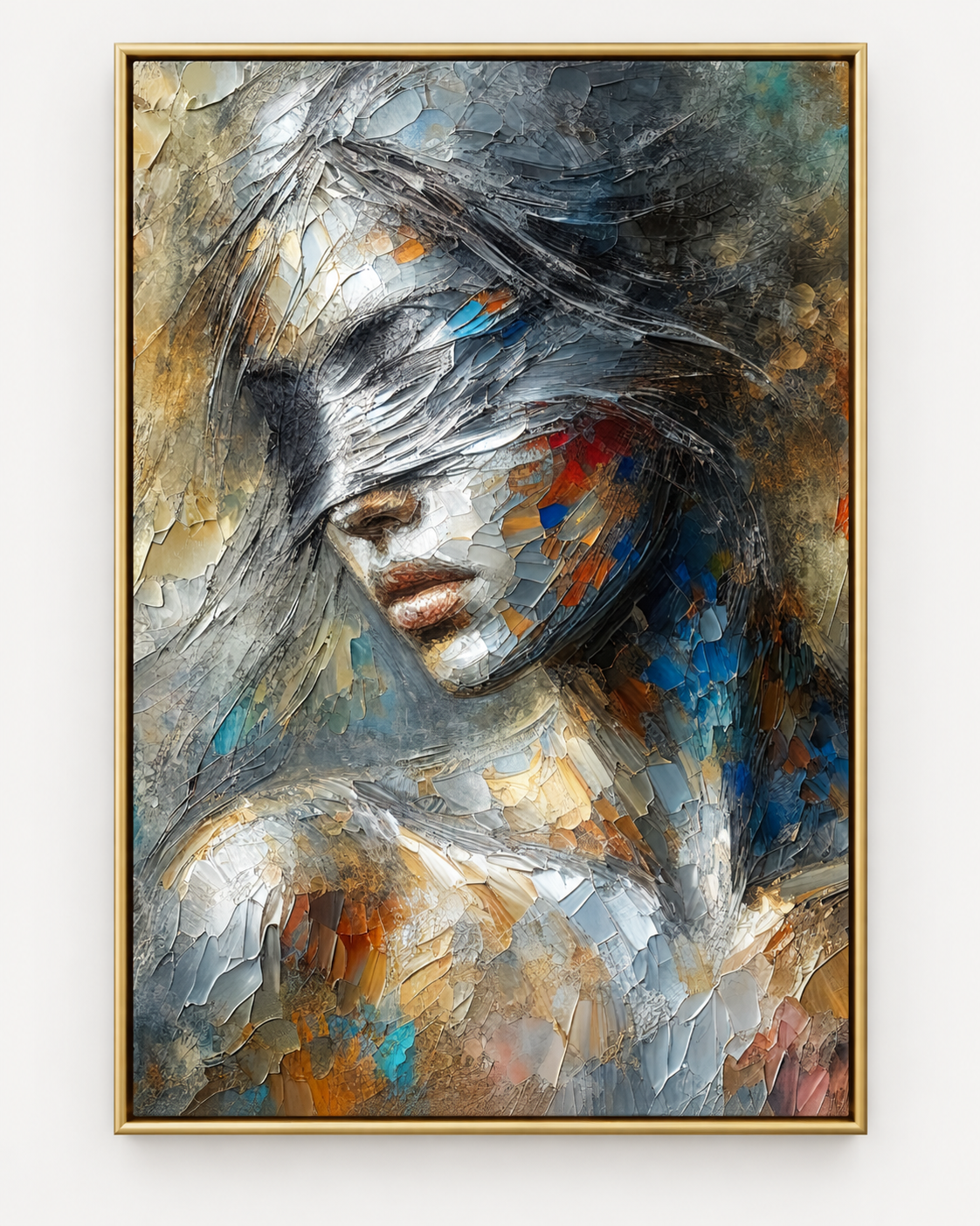 Shattered Light — Abstract Female Portrait Canvas Print