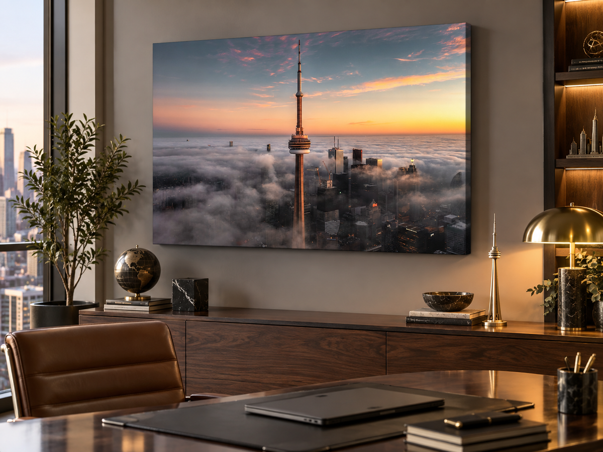 "Like a Sword" — Toronto CN Tower Canvas by Steve Zhang – cityscape wall art, additional artwork view 3