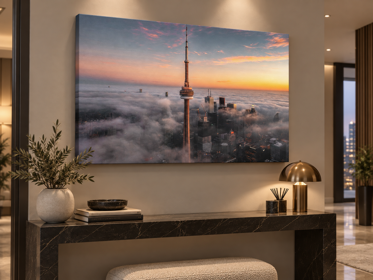 "Like a Sword" — Toronto CN Tower Canvas by Steve Zhang – cityscape wall art, additional artwork view 4