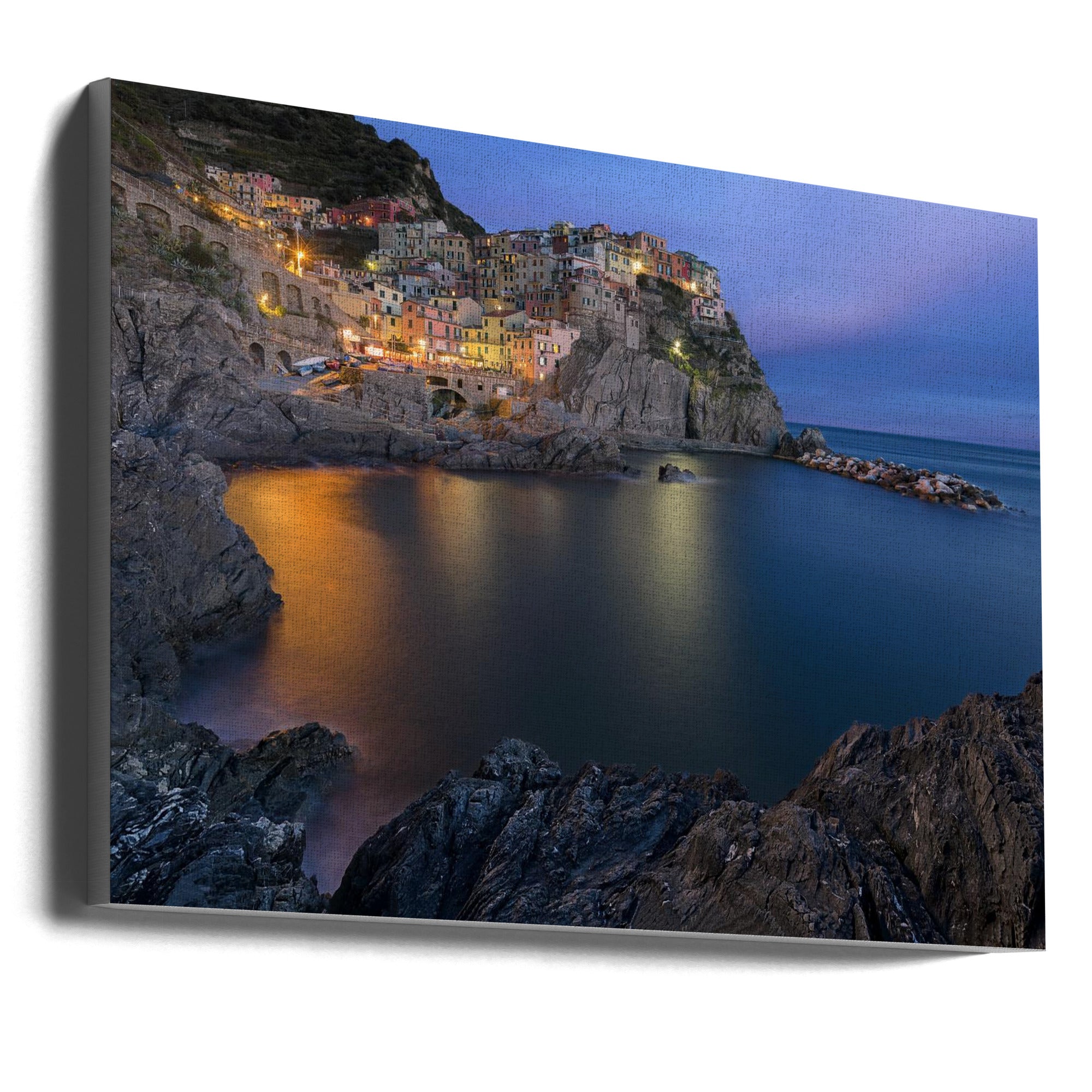 Wall Art Manarola Lifestyle 36X24inch In Black Floating Frame