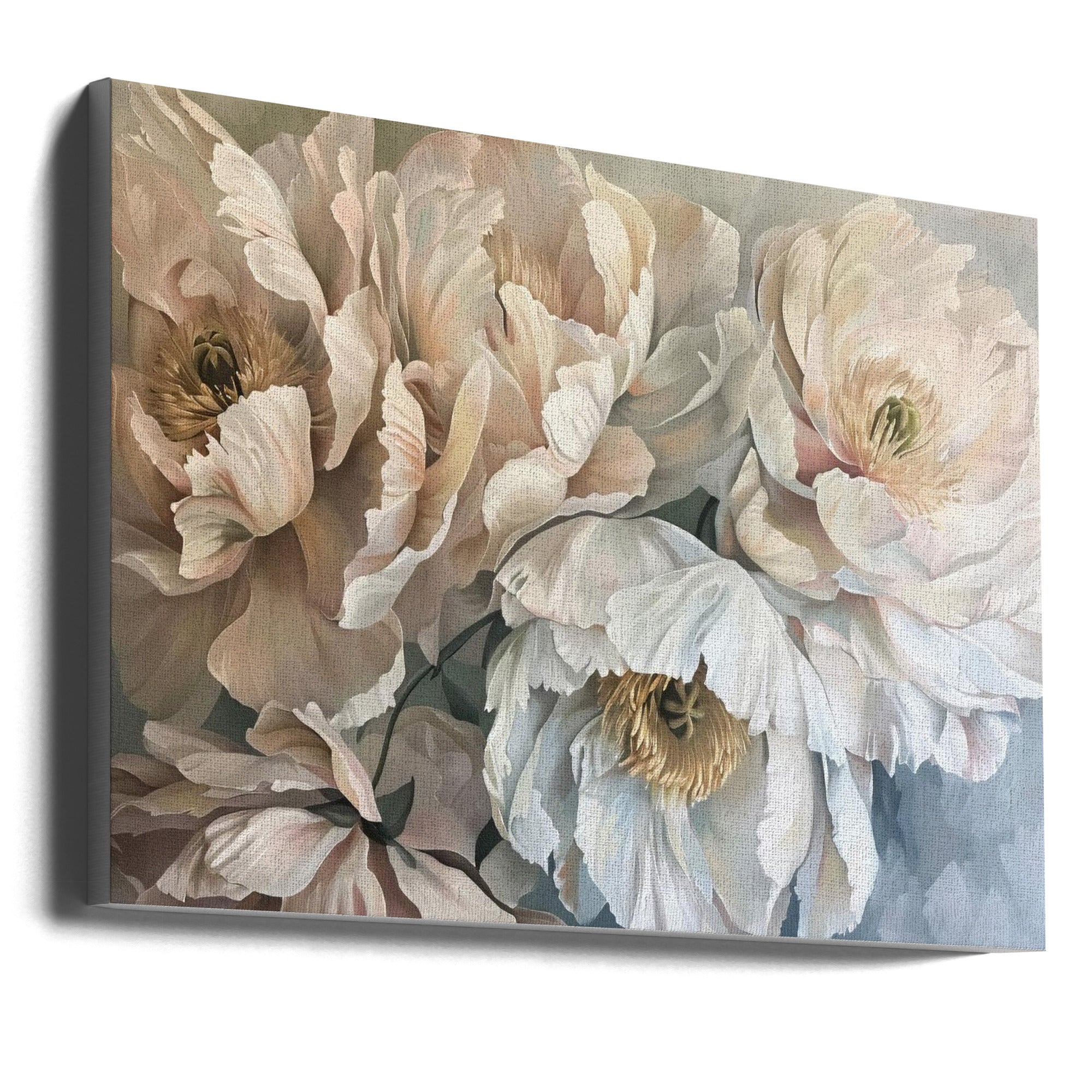 Wall art Poster Flower Paint 1 36X24inch In Black Floating Frame