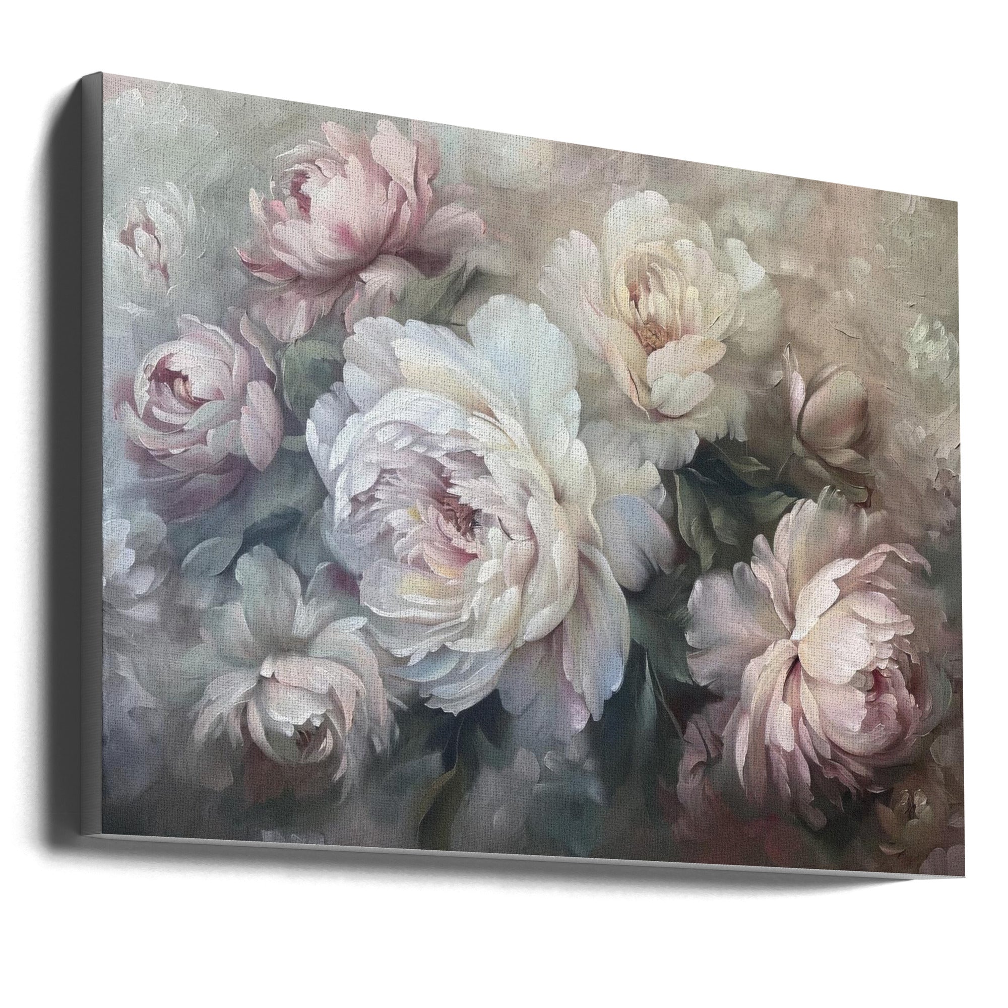 Wall art Poster Flower Paint 5 36X24inch In Black Floating Frame