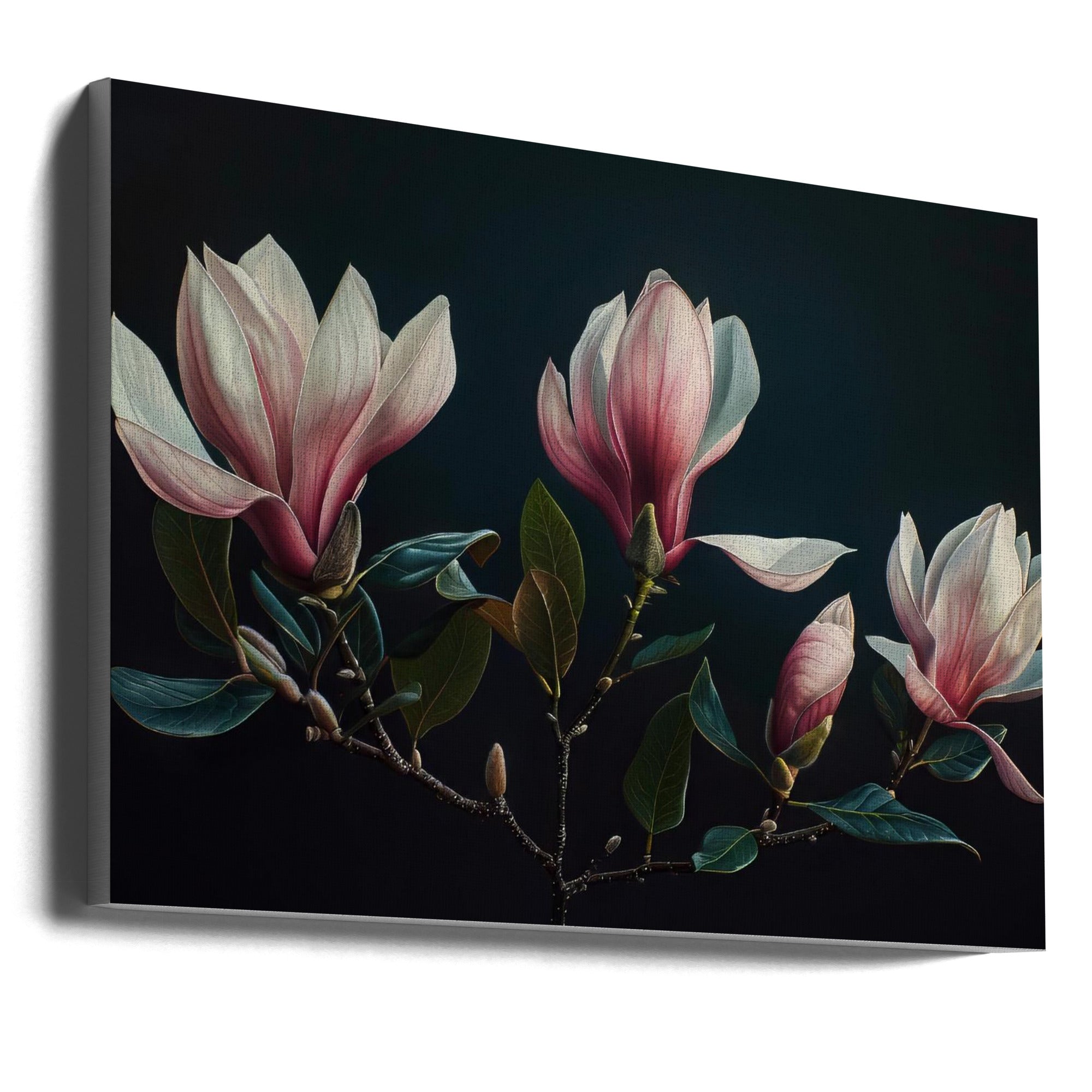 Wall art Lovely Magnolias 25 36X24inch In Black Floating Frame