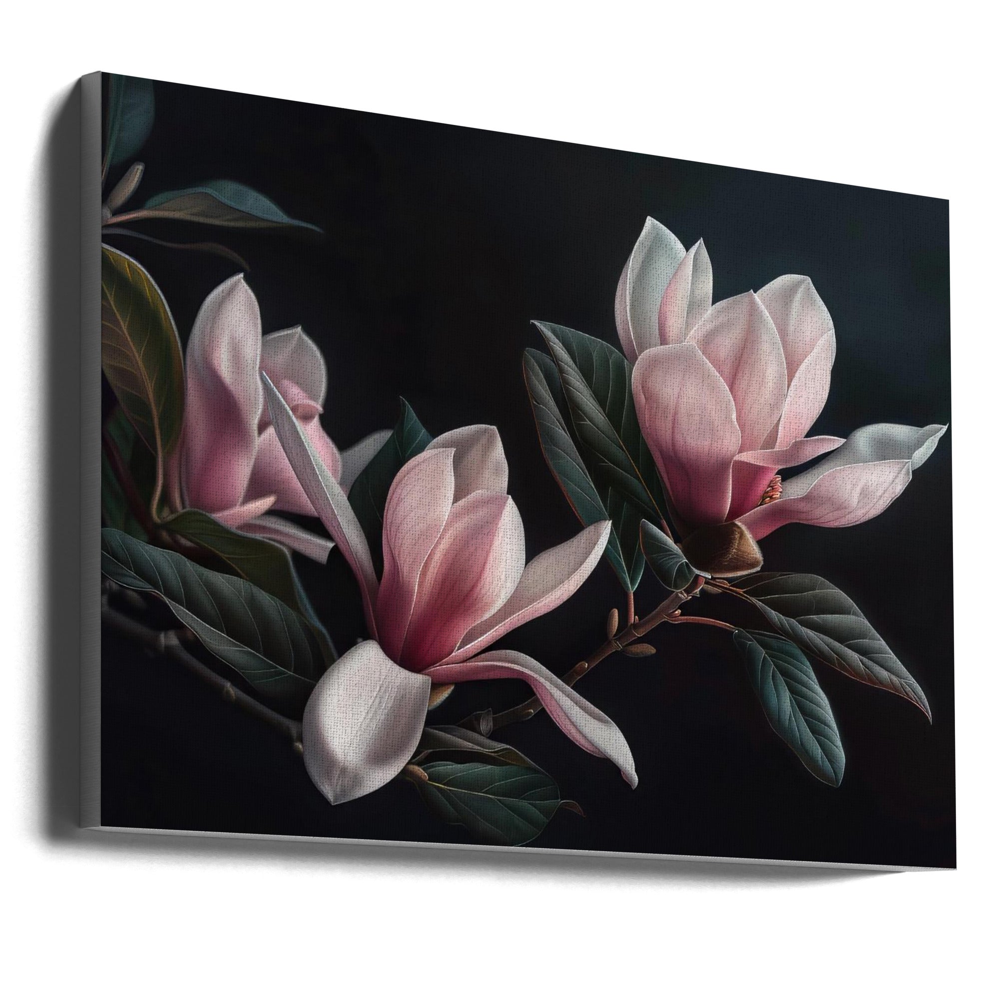 Wall art Lovely Magnolias 26 36X24inch In Black Floating Frame