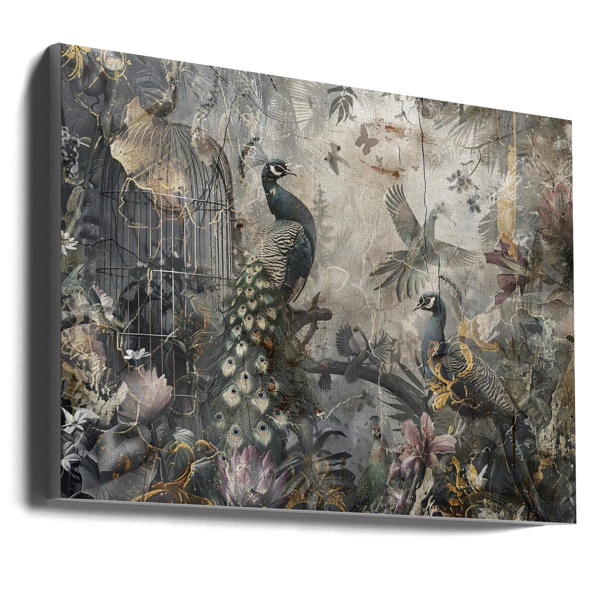 Abstract Art Canvas Print-wall-art-bird-birds-animal-vintage-art-illustration-wallart-17-36X24