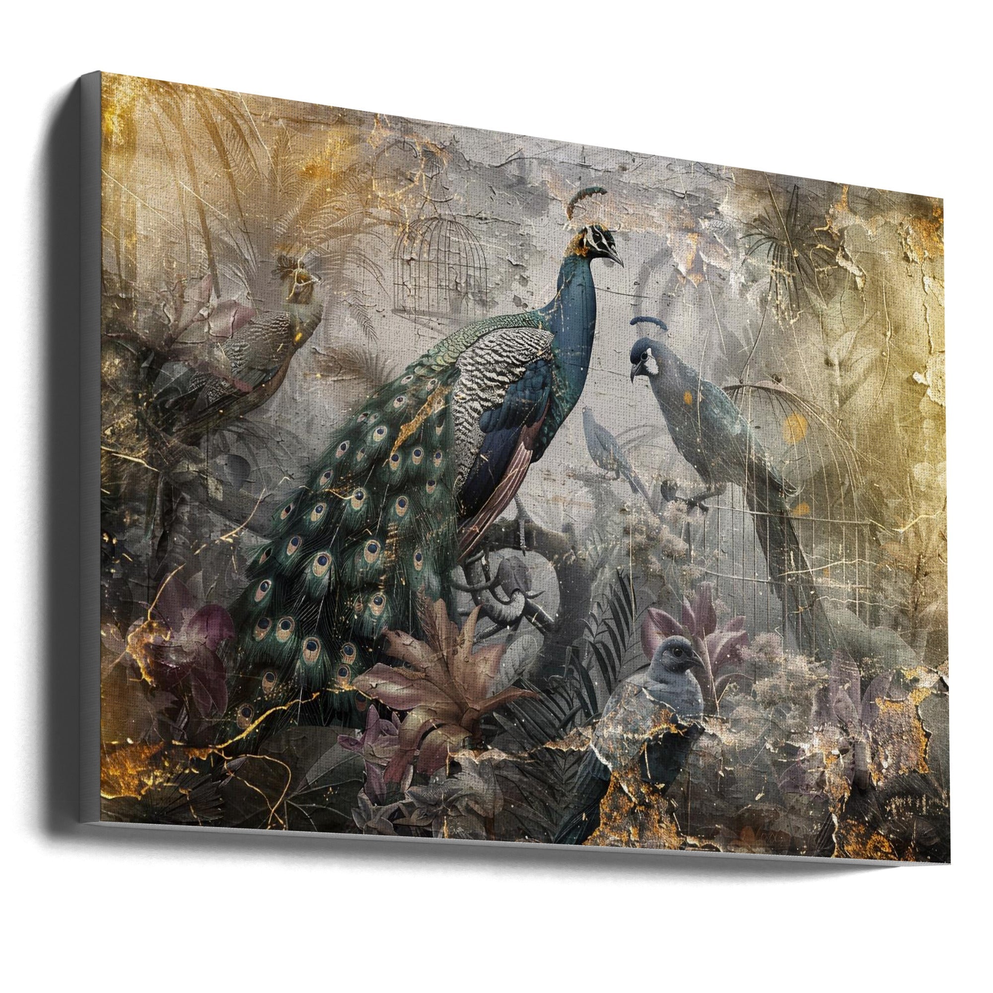 Abstract Art Canvas Print-wall-art-bird-birds-animal-vintage-art-illustration-wallart-18-36X24