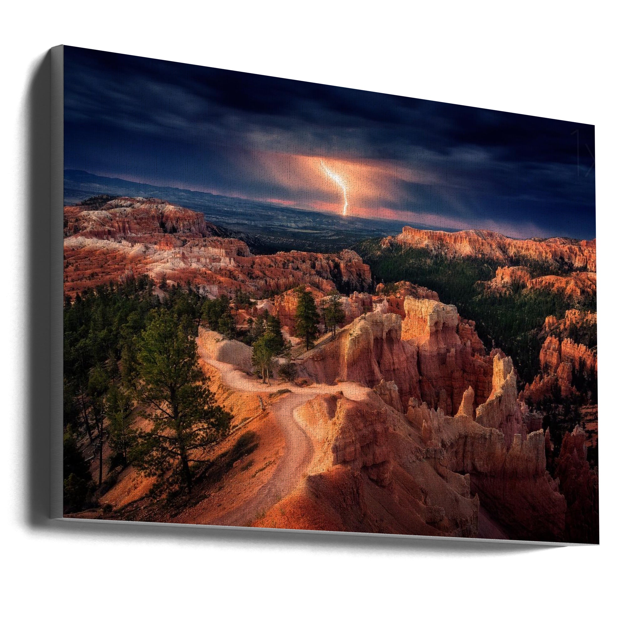 Wall art Lightning over Bryce Canyon Canvas Print