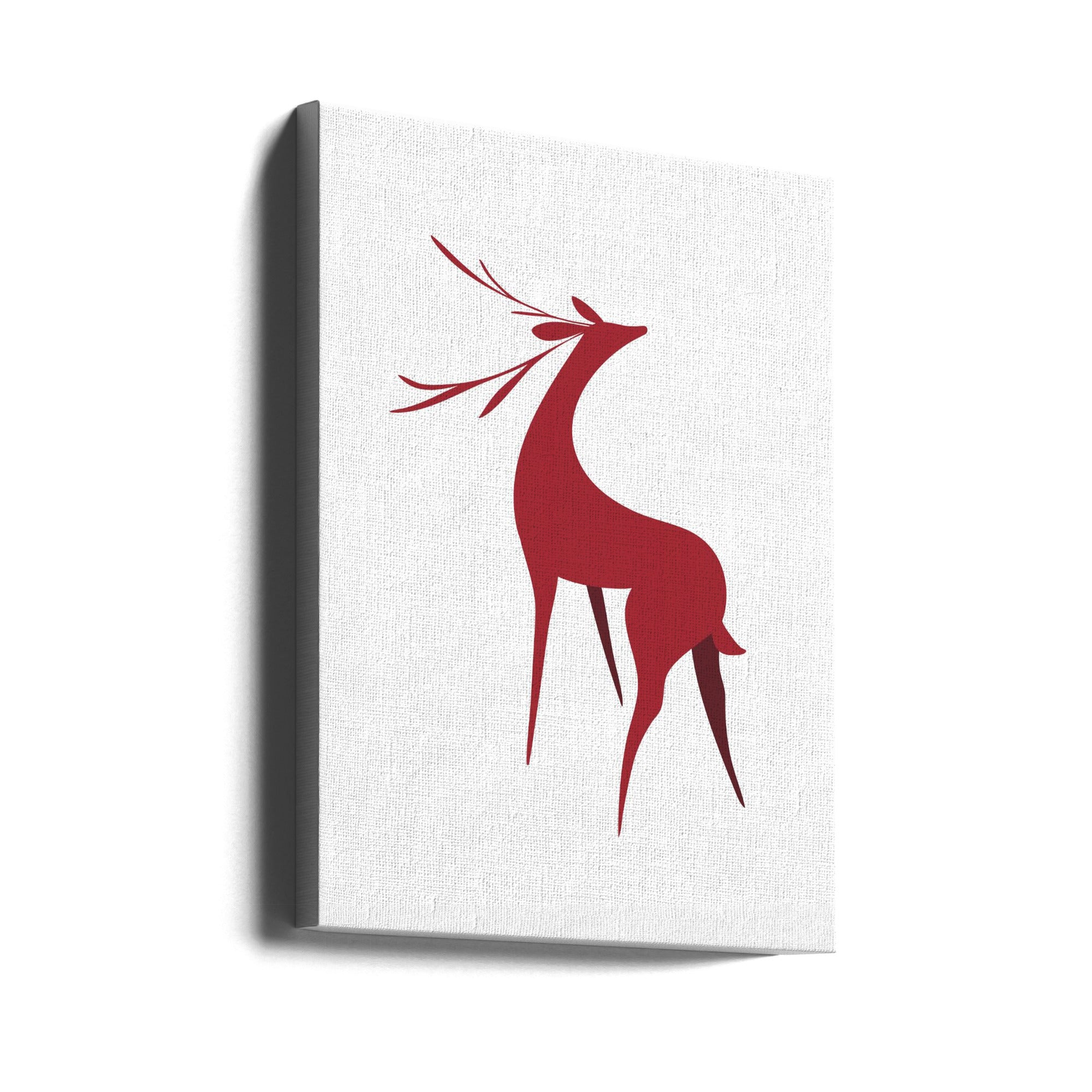 Wall art Stylized retro deer (red)