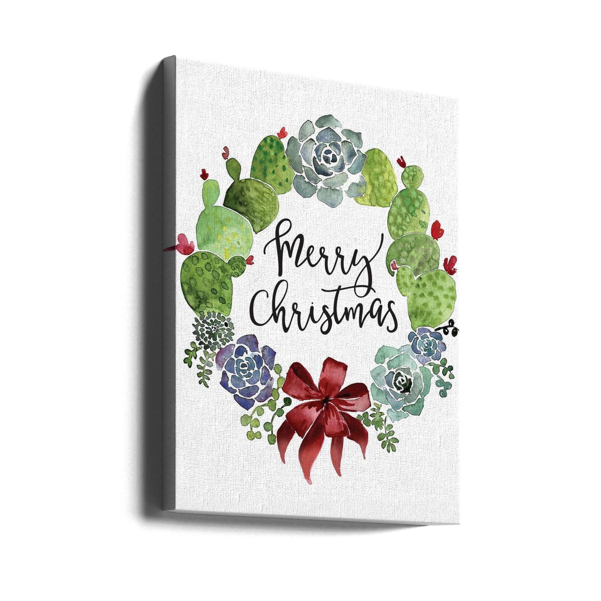 Wall art Cacti and succulent merry Christmas wreath