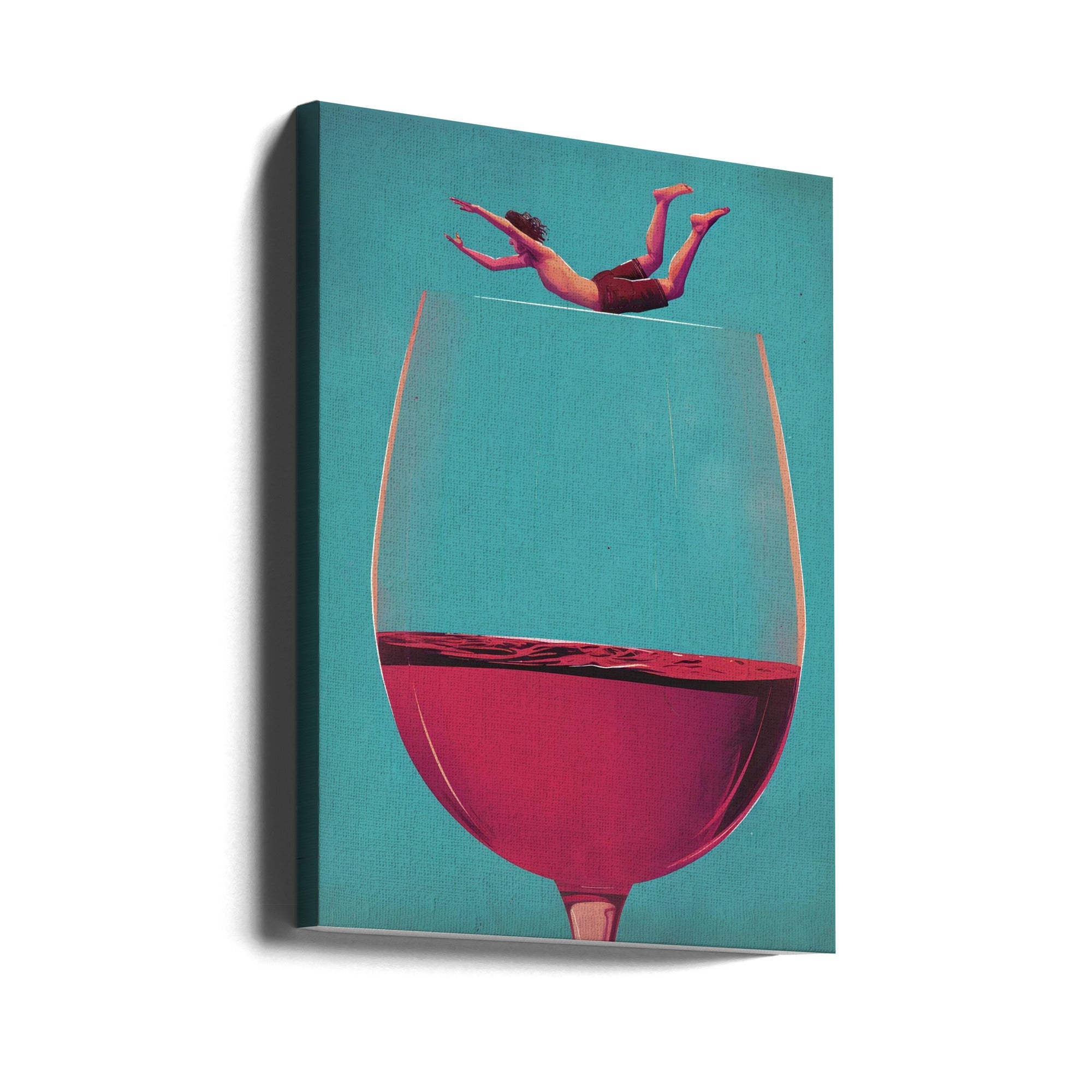 Wall art Wine Dive 24X36inch In Black Floating Frame