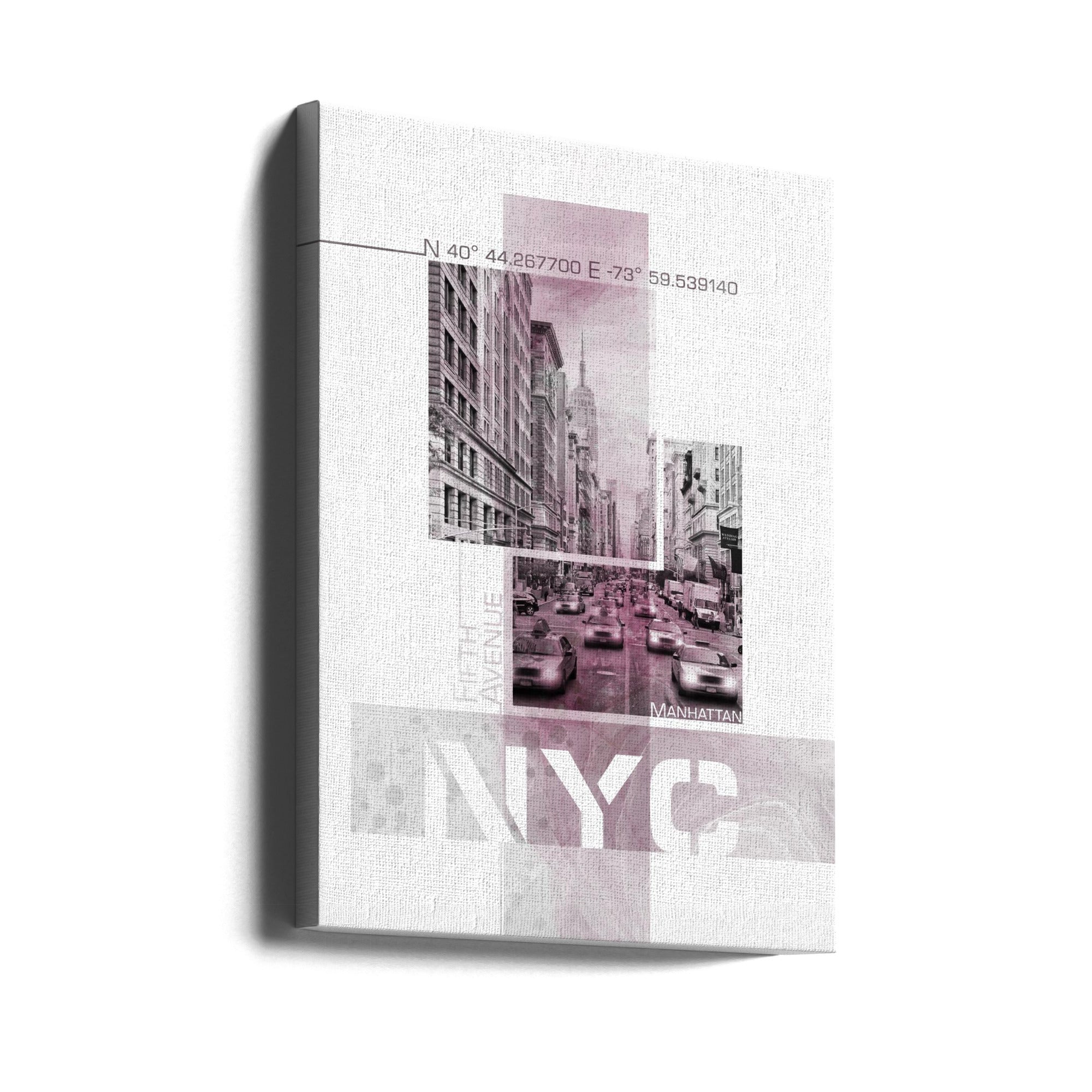 Landscape Photography Canvas Print-wall-art-poster-art-nyc-fifth-avenue-traffic-pink-marble-24X36