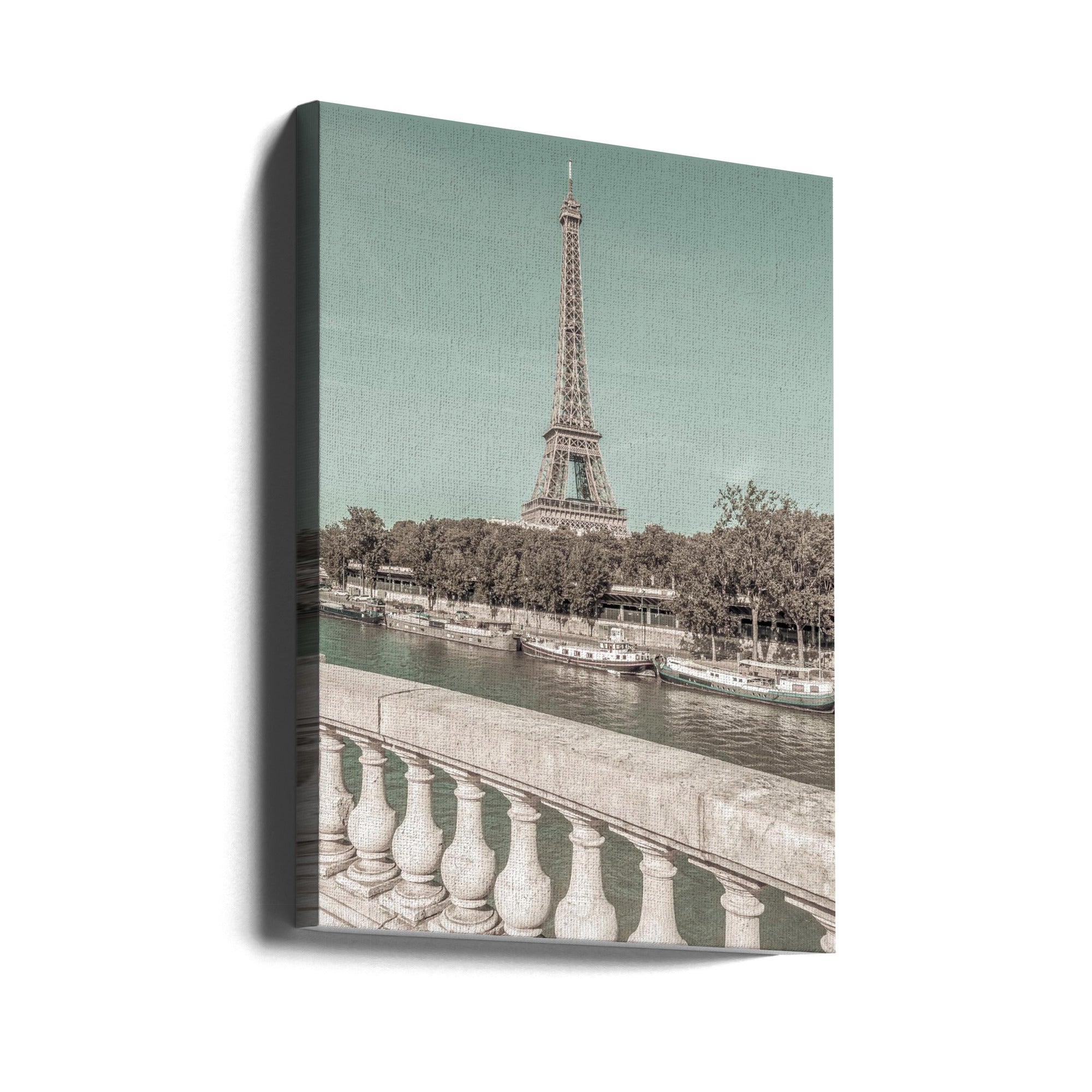 Wall art PARIS Eiffel Tower & River Seine | urban vintage style