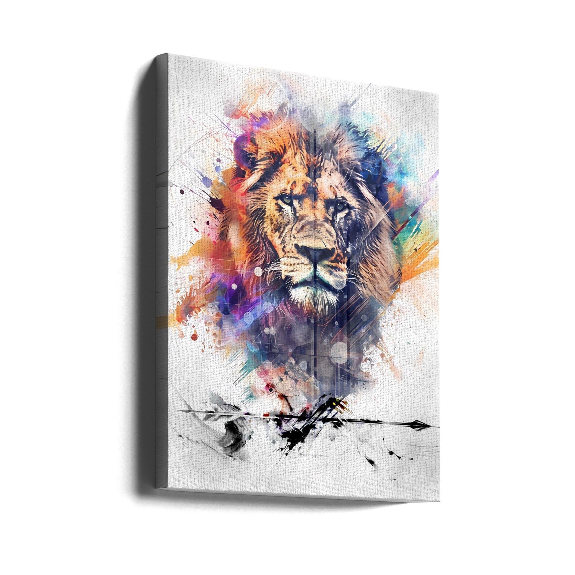 Wall art Lion Poster Art 04 24X36inch In Black Floating Frame