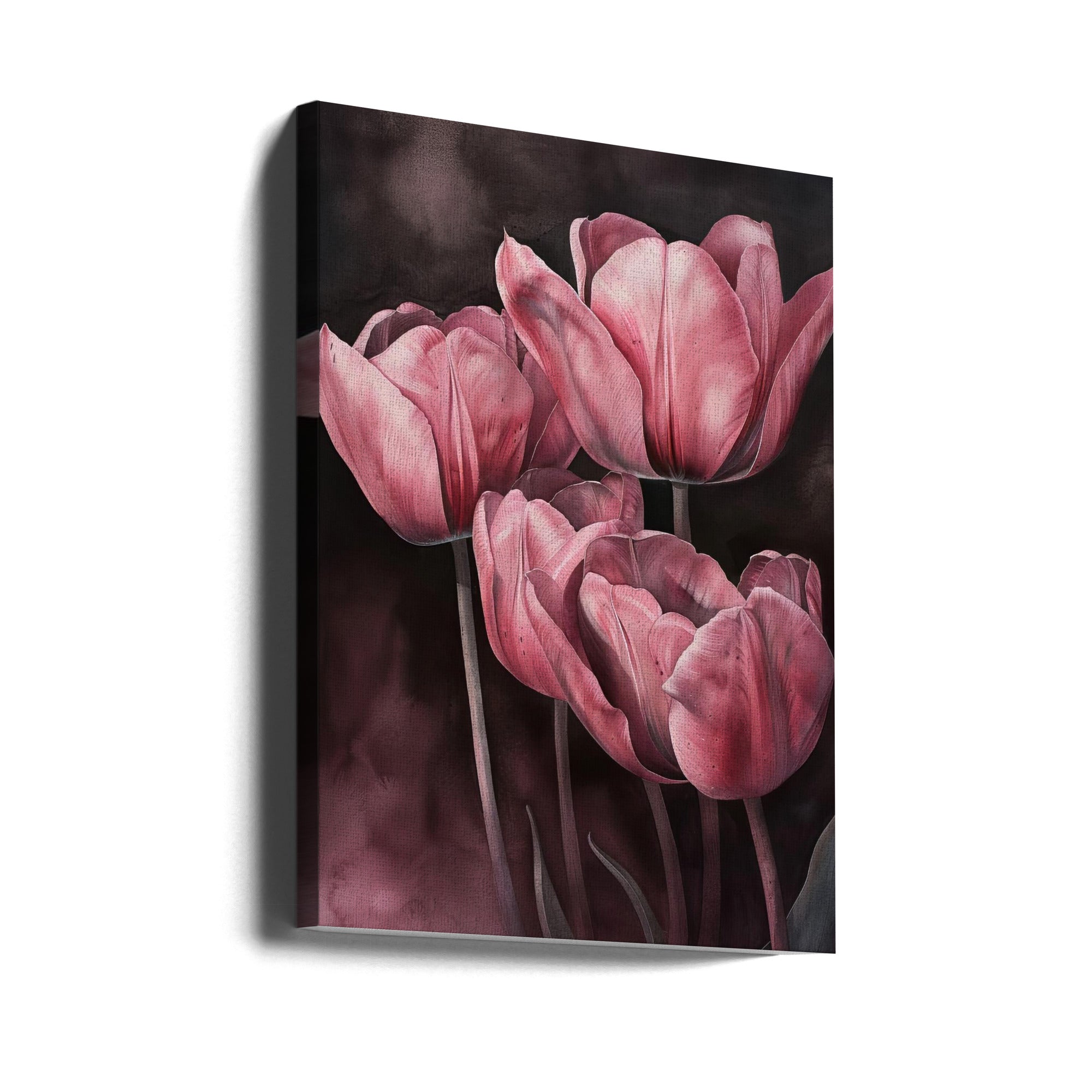 Wall art Purple Tulip 3 24X36inch In Black Floating Frame