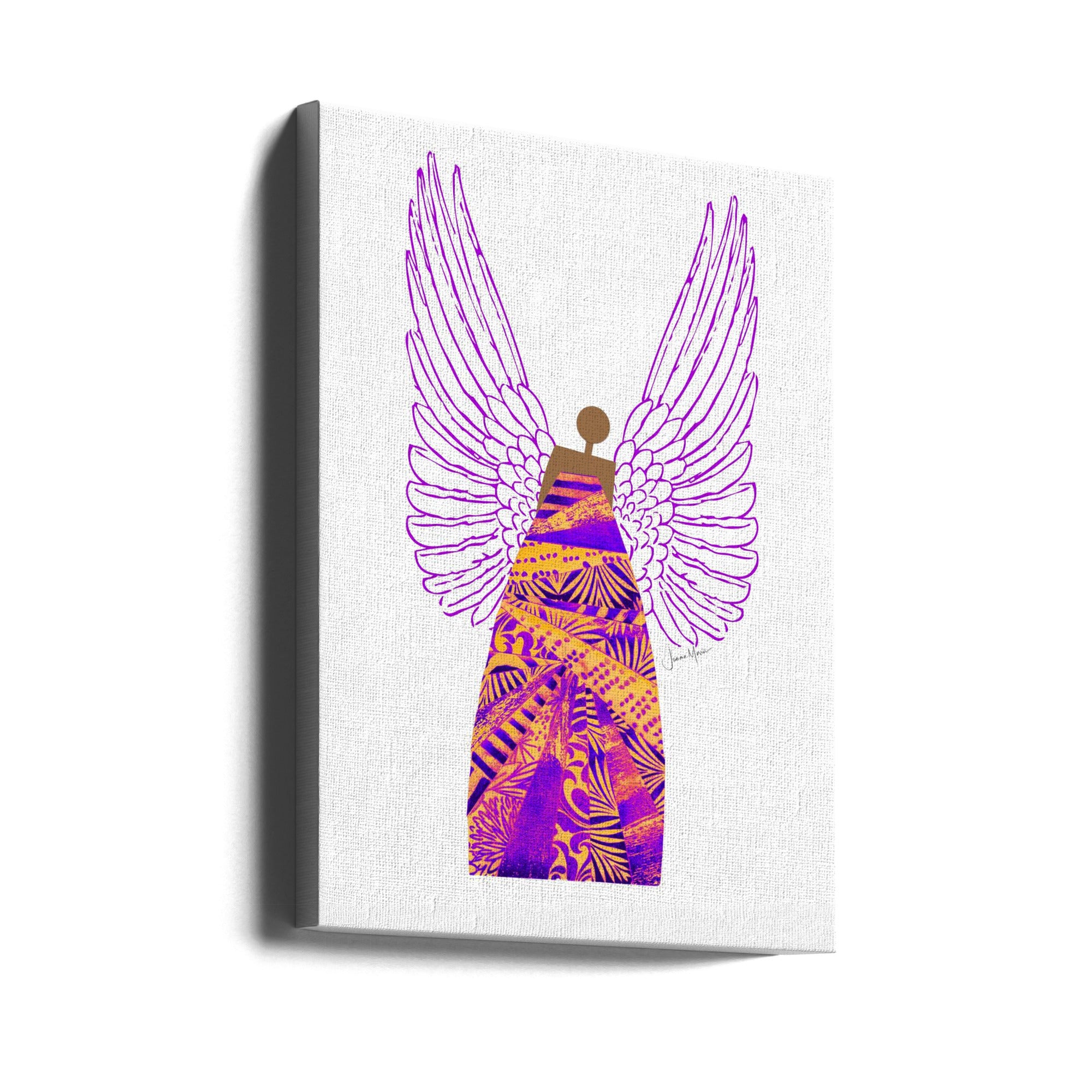 Wall art Angel in Purple &amp; Orange