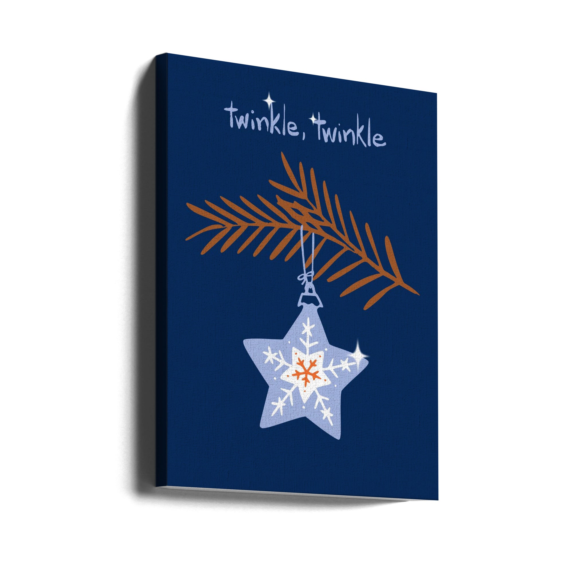 Wall art Cheerful twinkle Christmas star blue