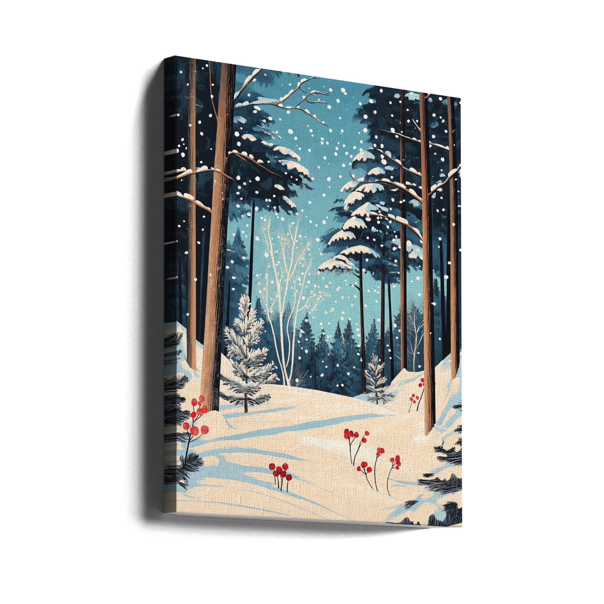 Wall art Christmas Snowy forest Canvas Print