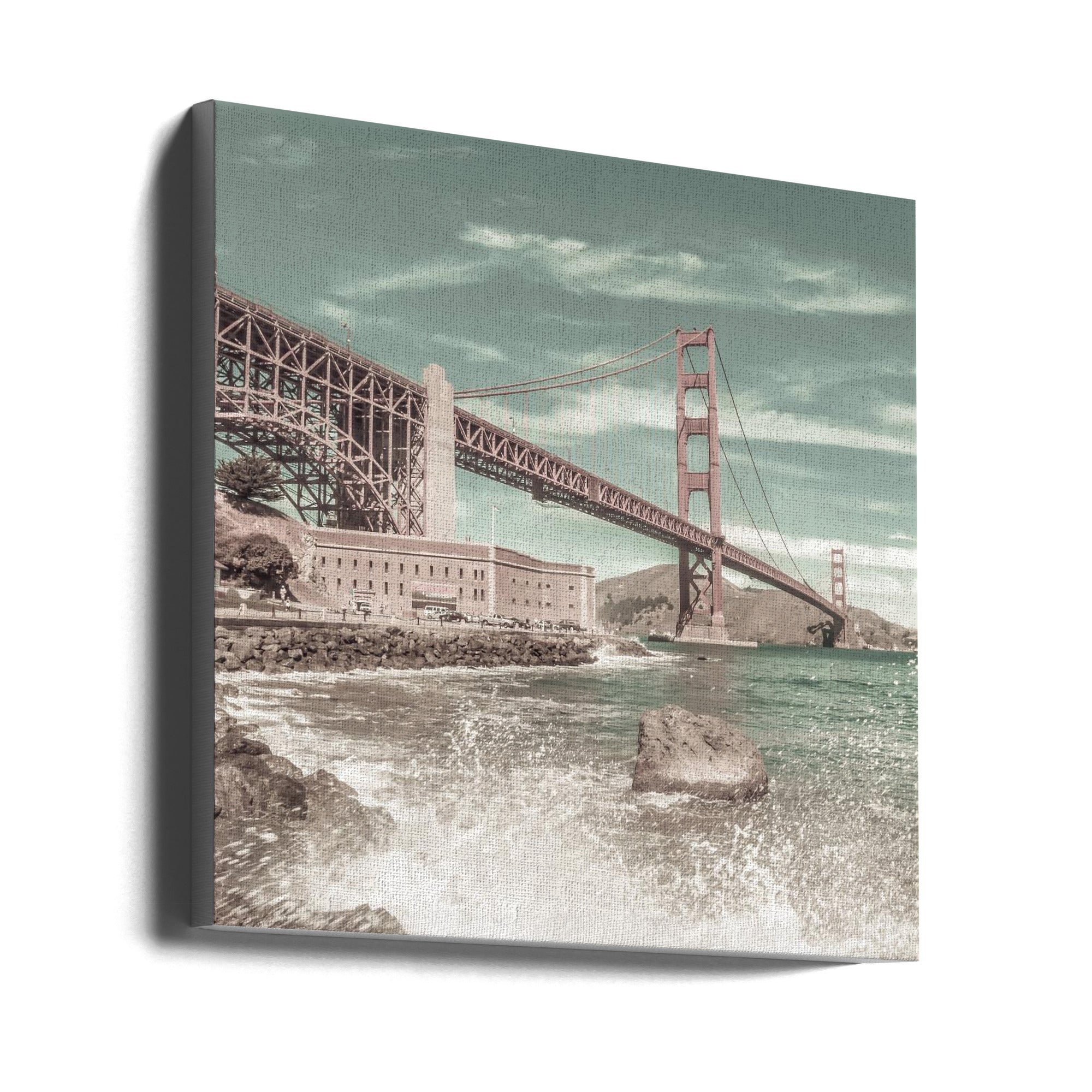 Wall art GOLDEN GATE BRIDGE Coastline Impression | urban vintage style