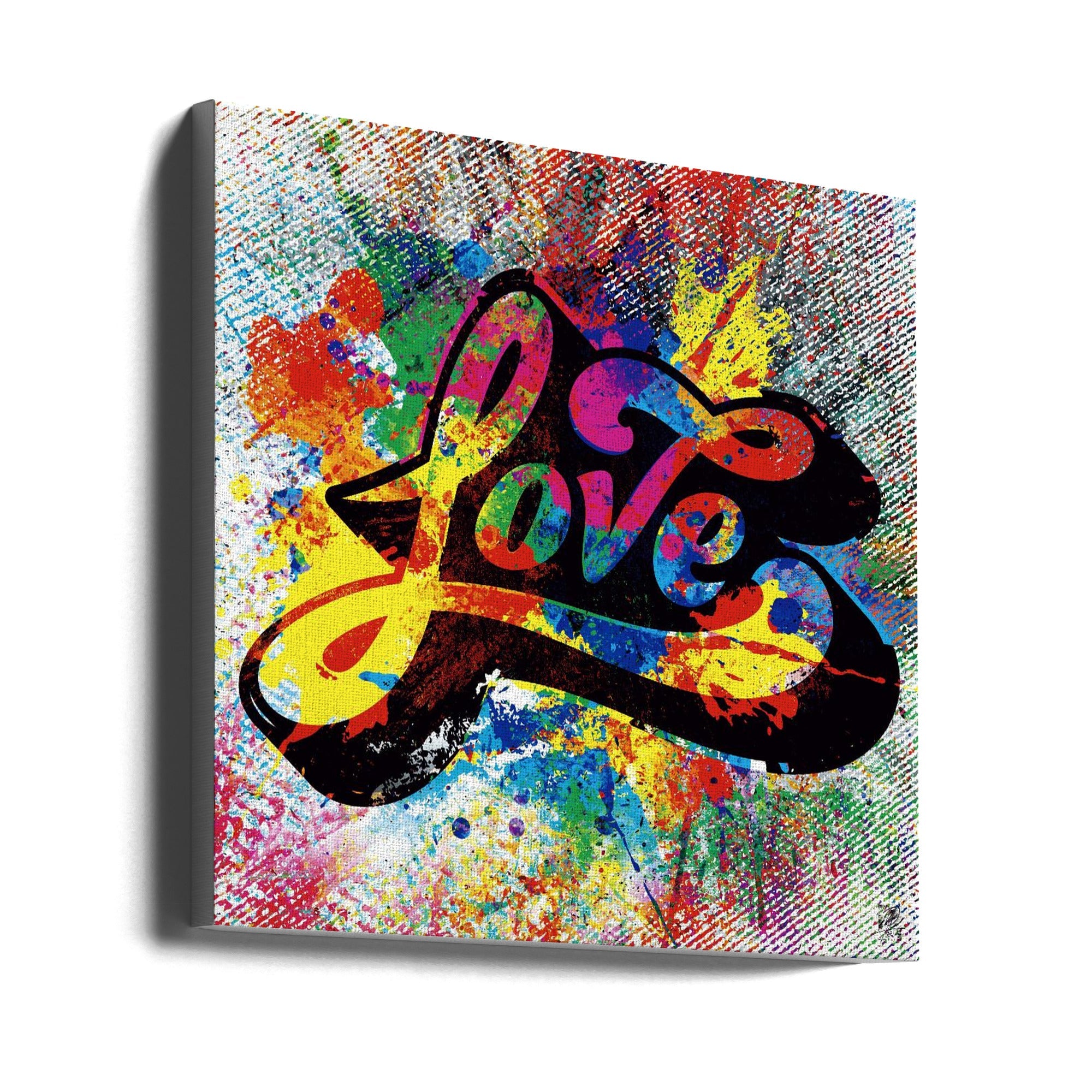 Wall art Love 24X24inch In Black Floating Frame