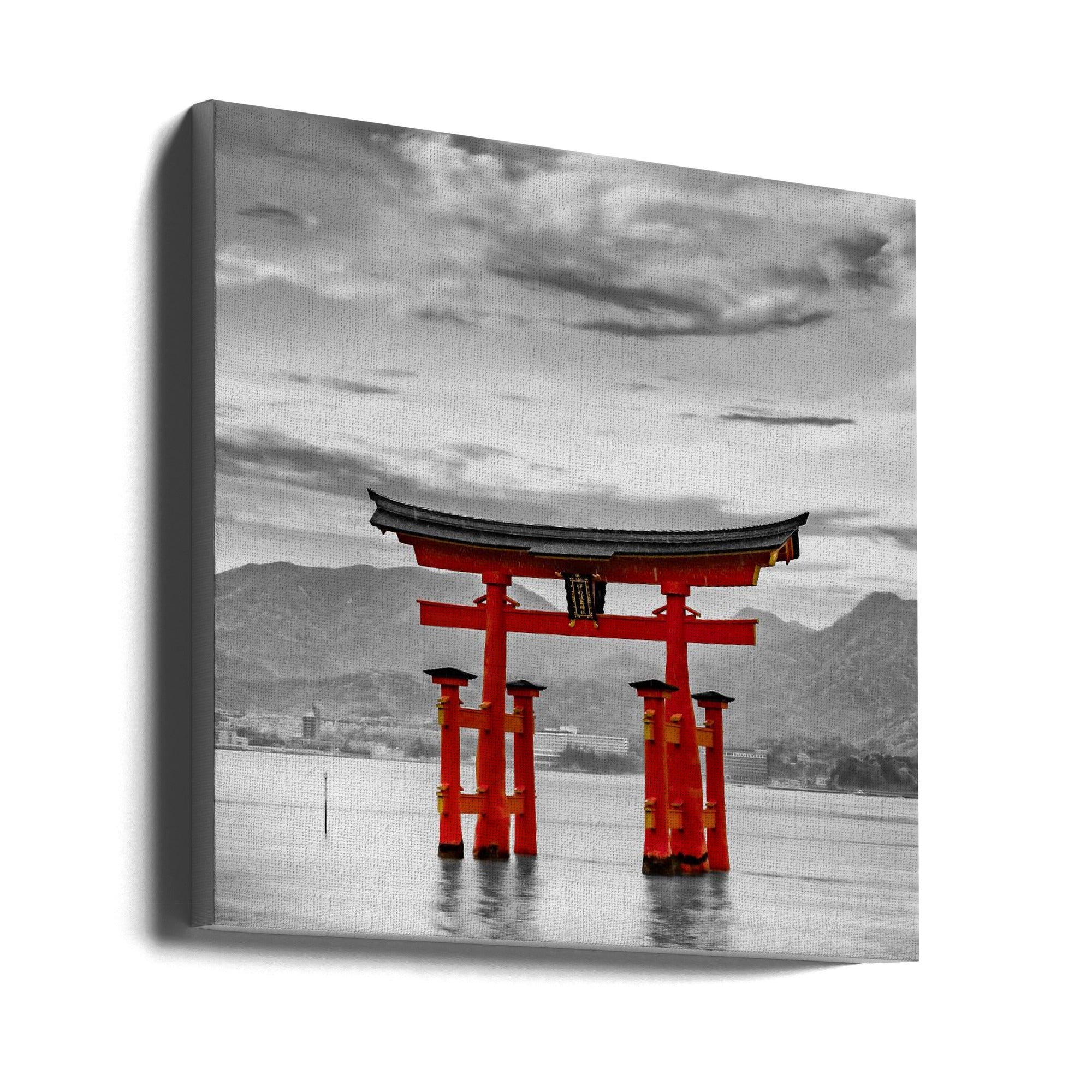 Landscape Photography Canvas Print-wall-art-torii-of-itsukushima-shrine-on-miyajima-colorkey-24X24