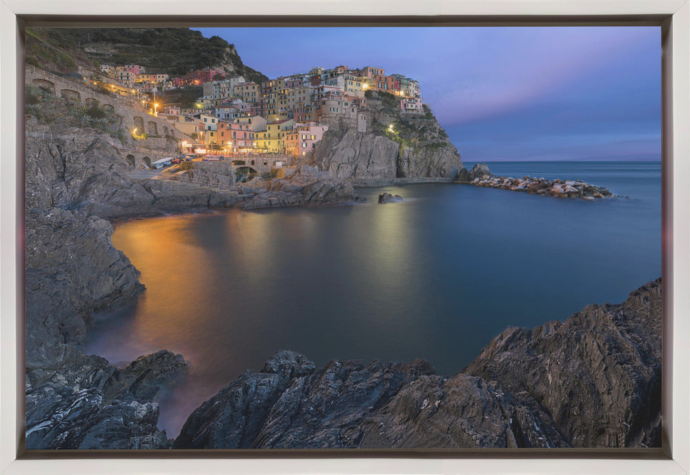 Wall Art Manarola Lifestyle 36X24inch In White Floating Frame