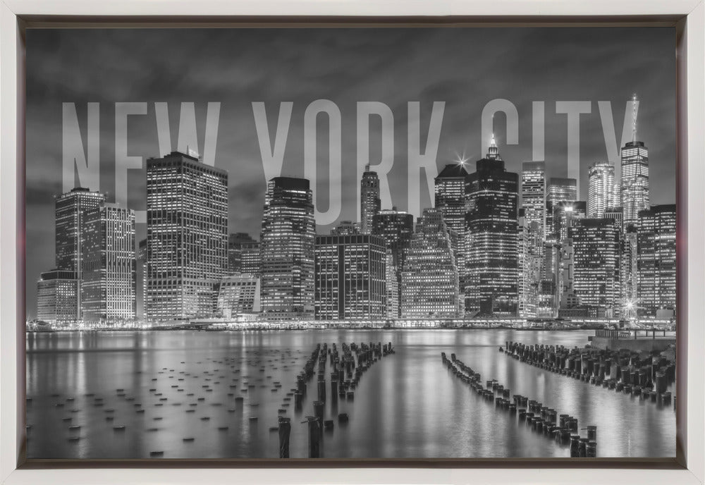 Landscape Photography Canvas Print-wall-art-new-york-city-skyline-monochrome-36X24