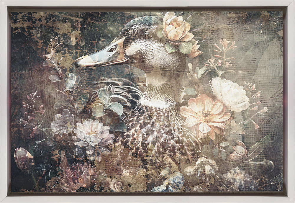 Abstract Art Canvas Print-wall-art-duck-animal-vintage-art-illustration-wallart-06-36X24