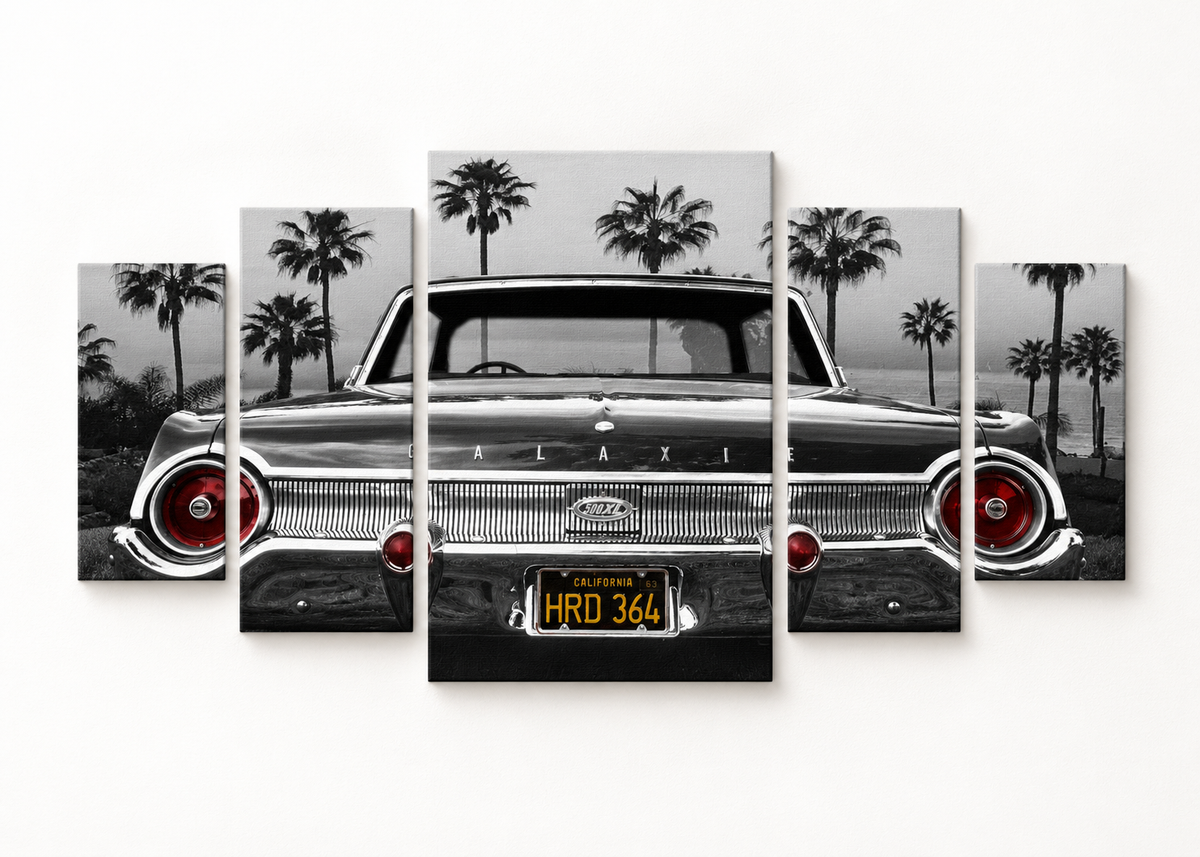 Ford Galaxie 500XL Compact 5 gallery-wrapped canvas set; illustrative front view, see size guide for dimensions