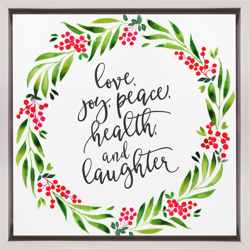 Wall art Watercolor wreath with holiday wishes