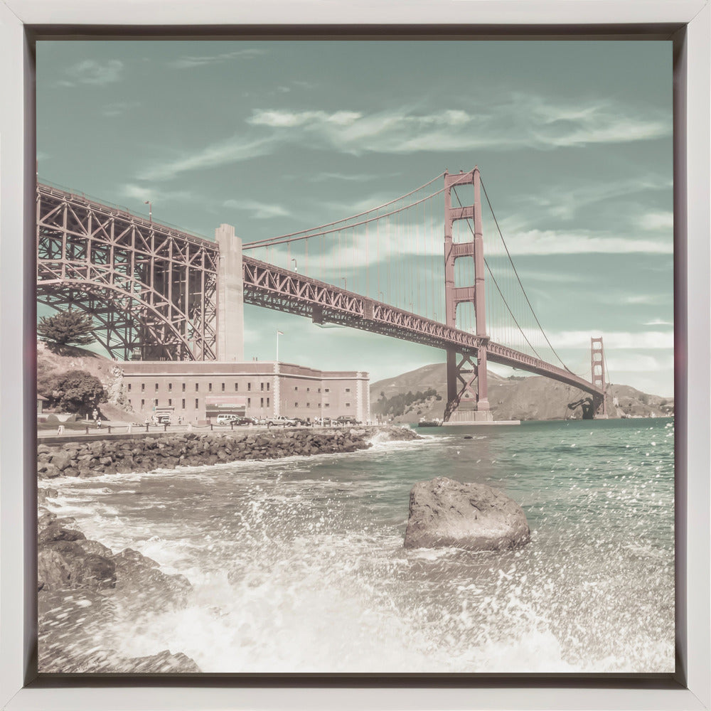 Wall art GOLDEN GATE BRIDGE Coastline Impression | urban vintage style