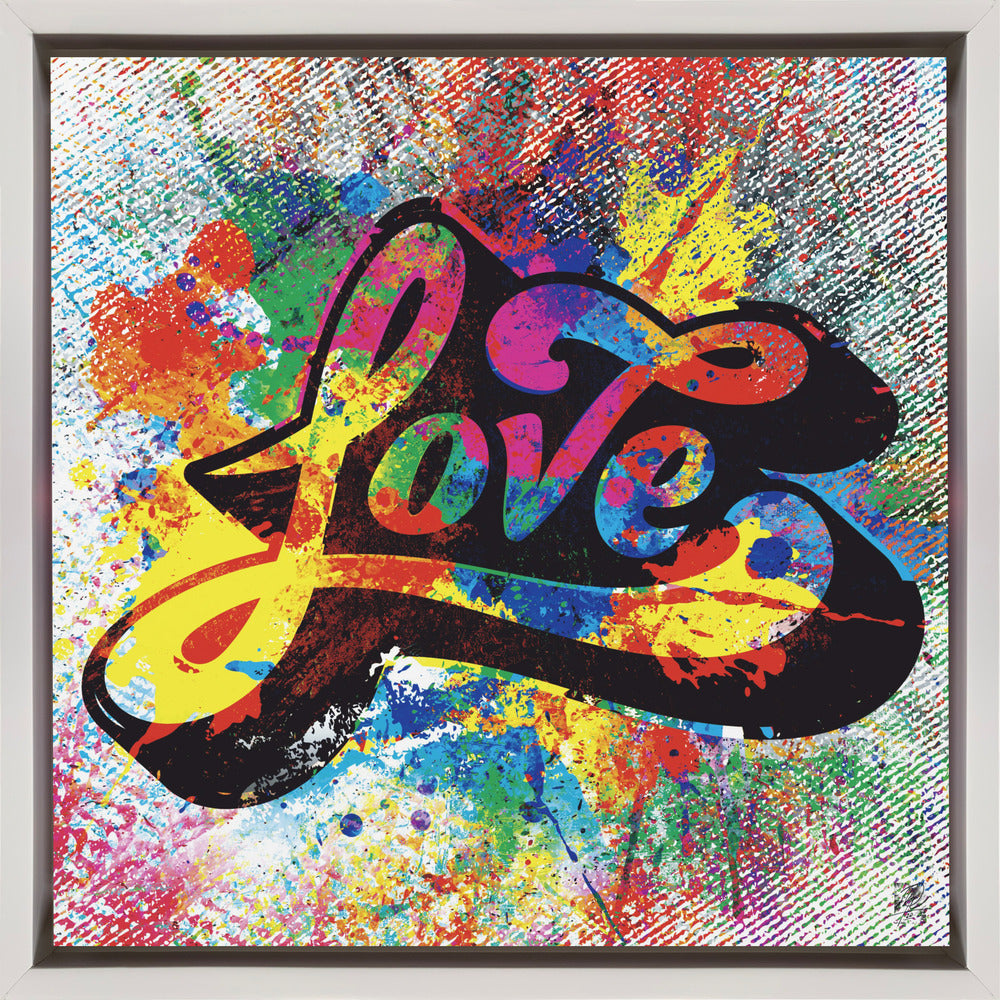 Wall art Love 24X24inch In White Floating Frame