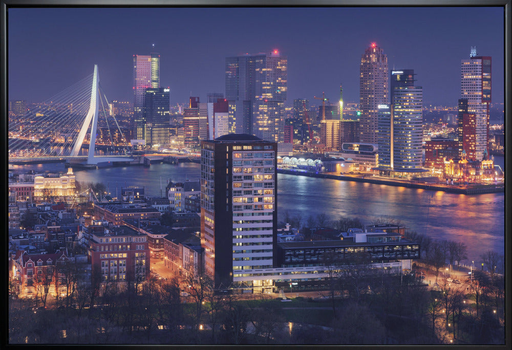 Wall Art Big Rotterdam 4 36X24inch In White Floating Frame